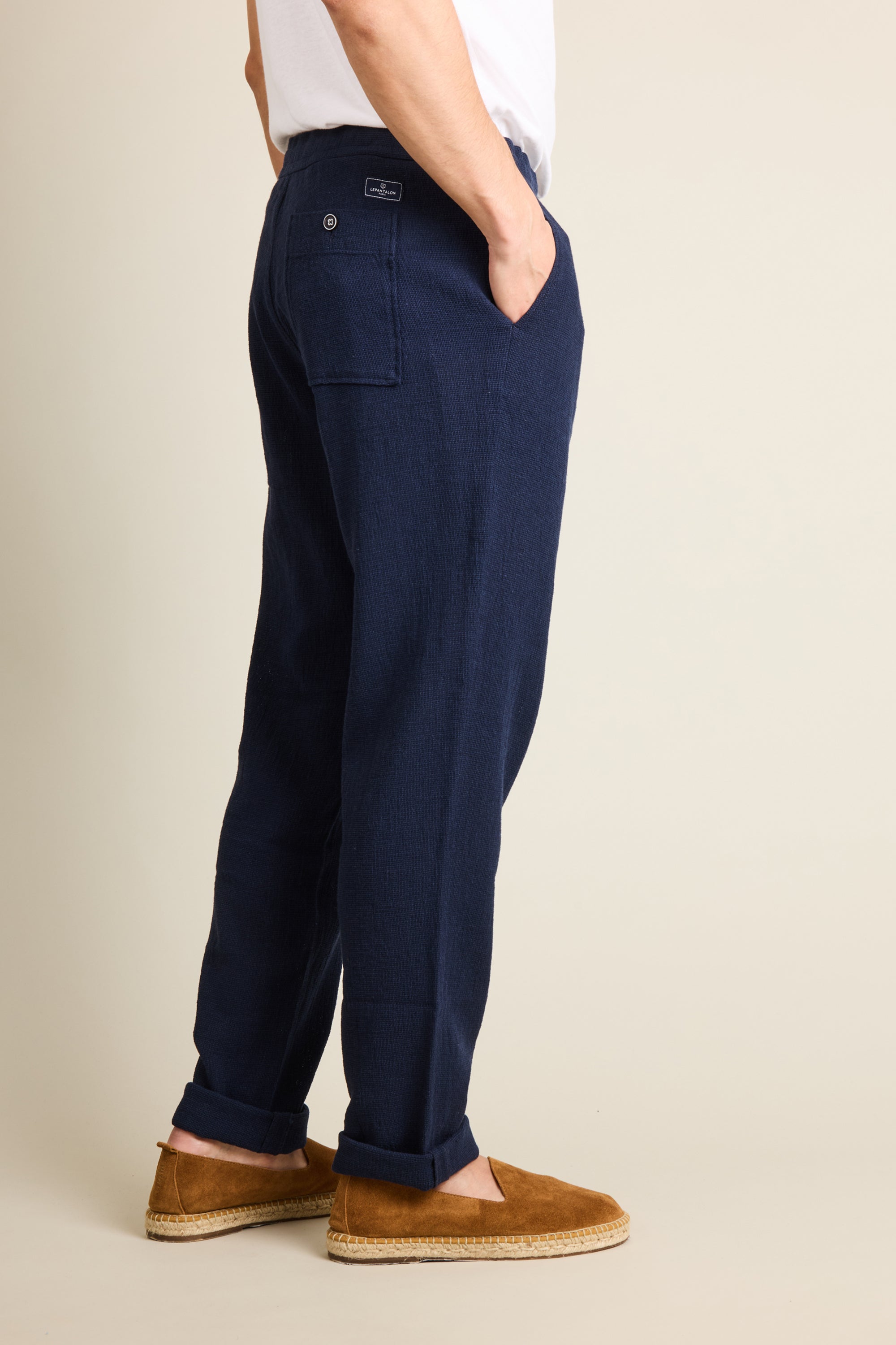 le-pantalon-jogpant-fm-lpjog-6-pantalon-jogging-indigo-coton-lin image 3