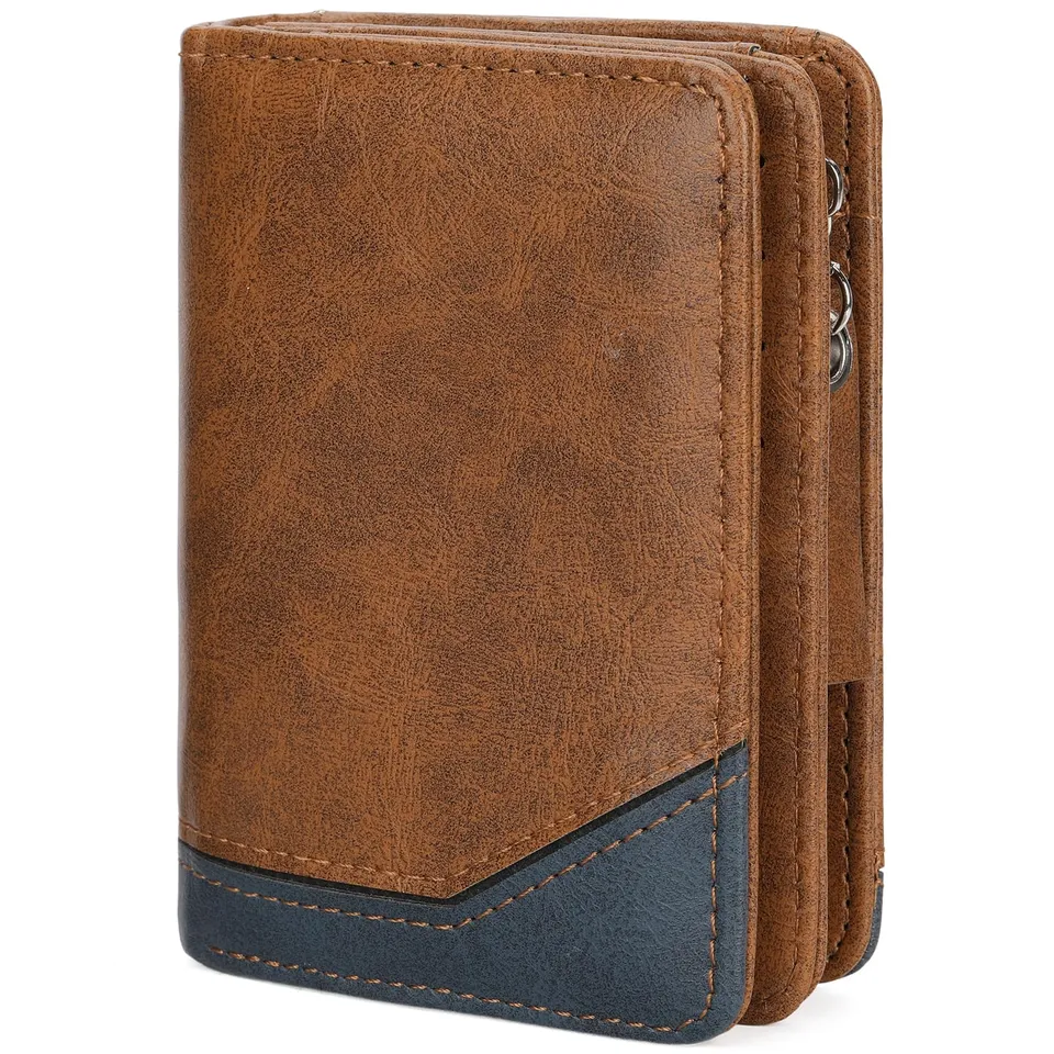 gaekeao-card-holder-wallet-portefeuille-homme-marron-zip image 1