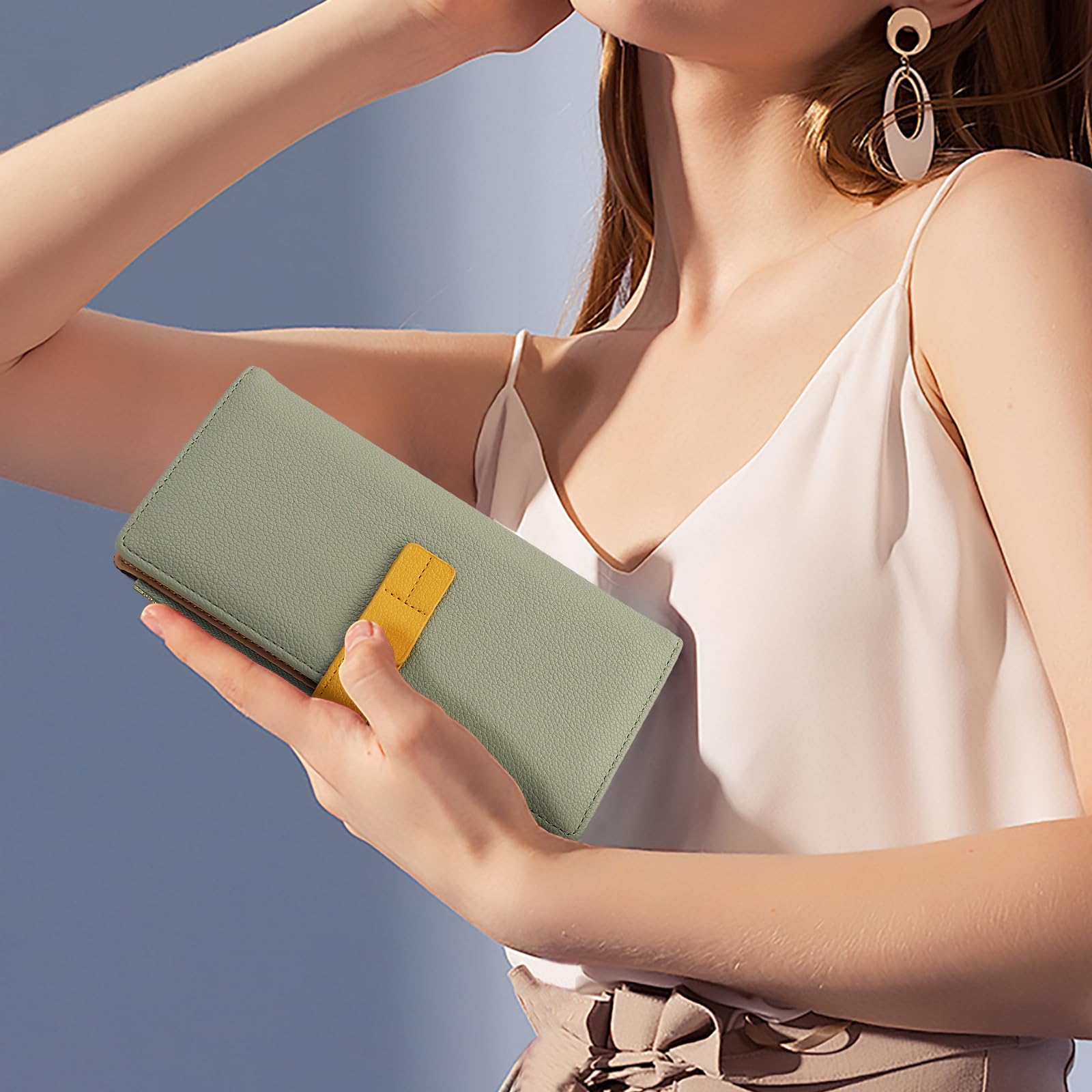 adistylinno-women-s-wallet-portefeuille-long-vert-cuir image 7