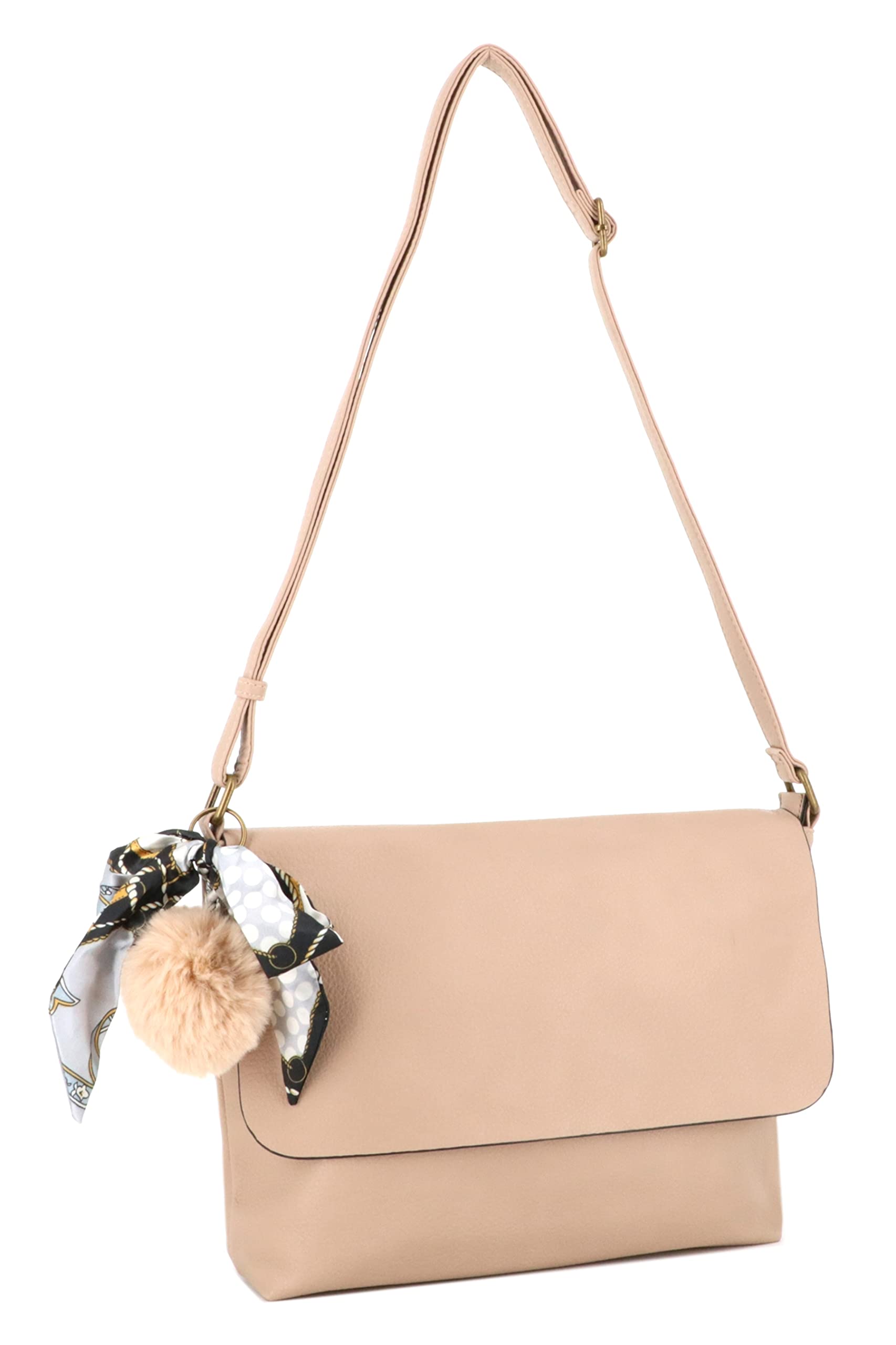 flora-co-sacs-bandouli-res-messenger-sac-bandouli-re-beige-pompon image 6