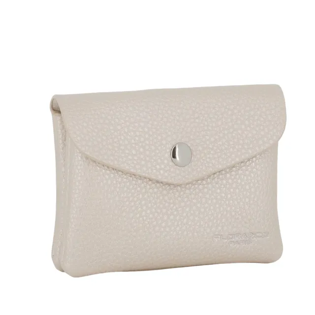 flora-co-porte-feuille-mini-femme-ivoire-similicuir-pochette-zip image 1