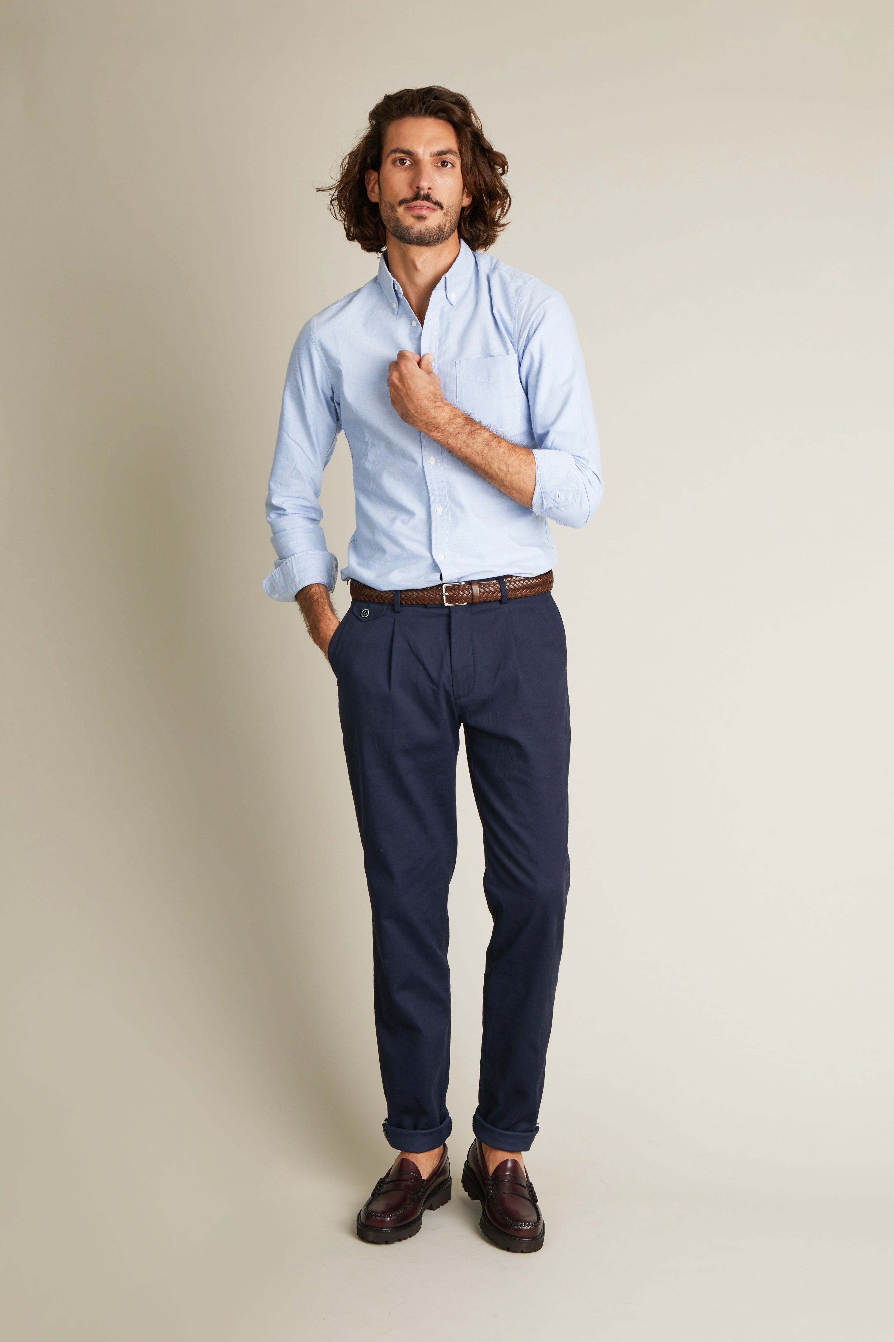 le-pantalon-chinos-homme-chino-pinces-bleu-marine image 5