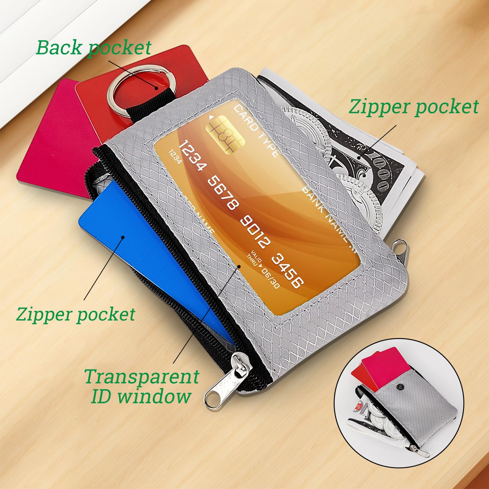 adistylinno-card-wallet-porte-cartes-rfid-nylon-gris-11-cm image 4
