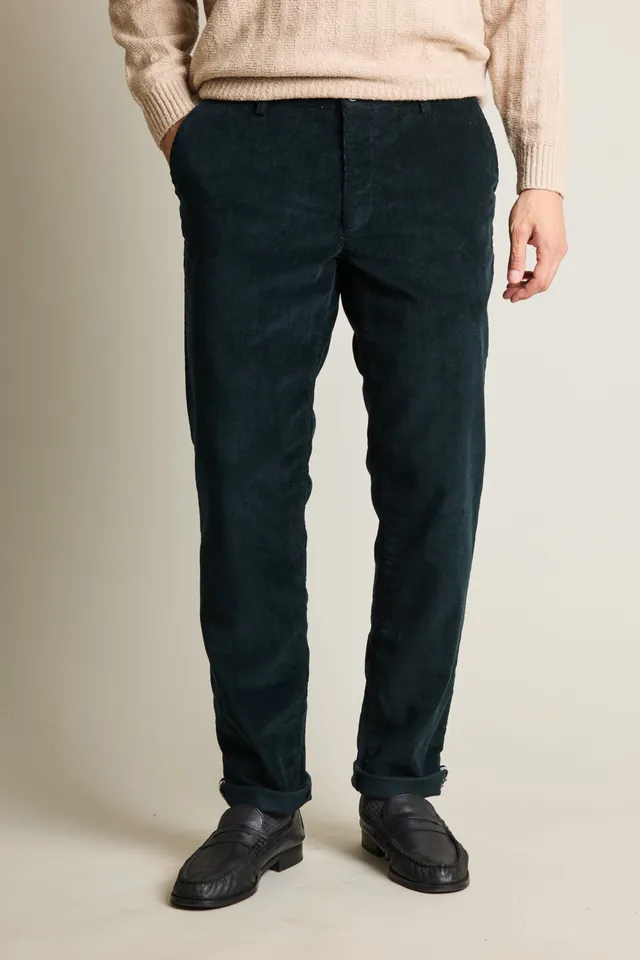 le-pantalon-chinos-homme-chino-velours-vert-anglais-chaud image 1