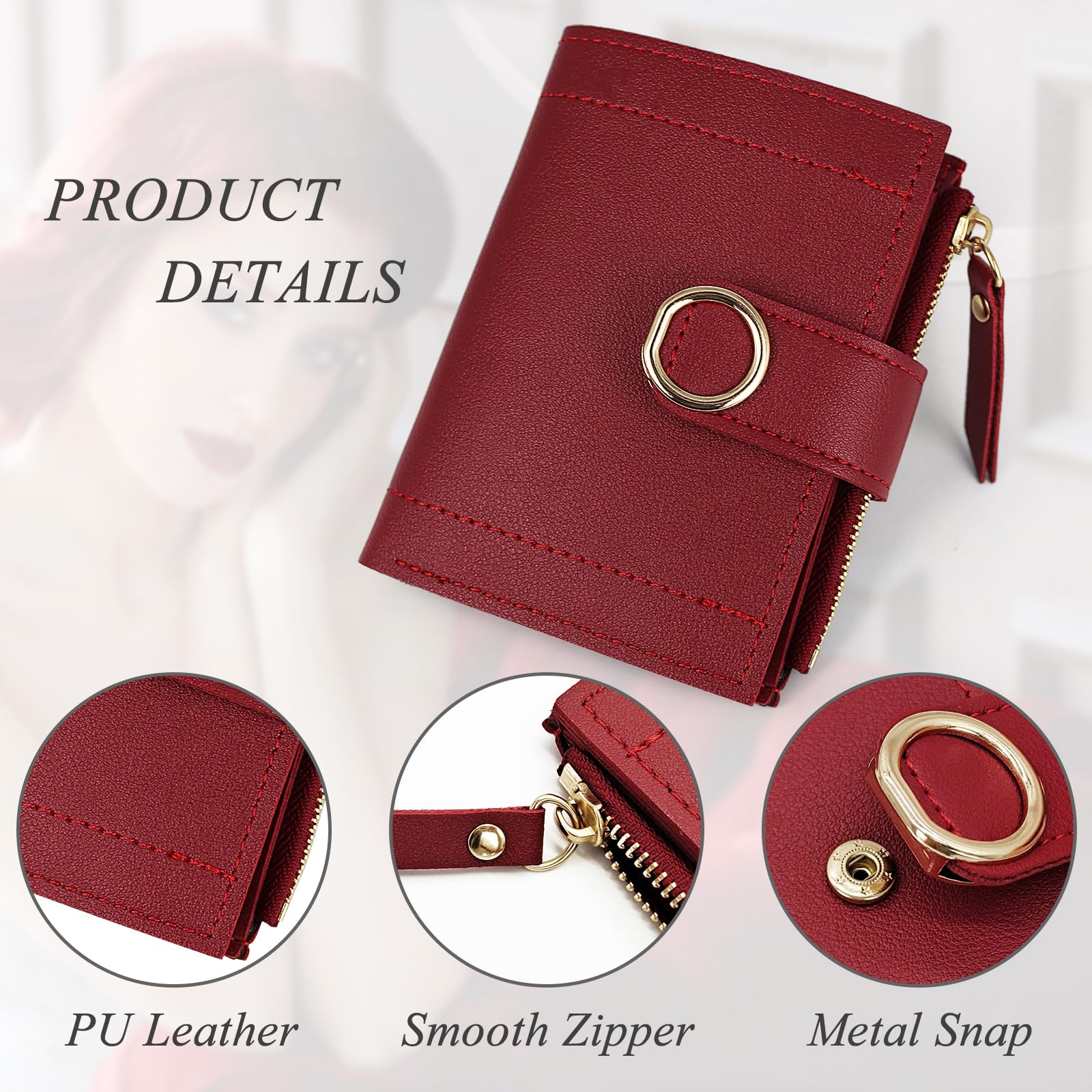 adistylinno-women-s-wallet-portefeuille-femme-rouge-cuir-pu image 4