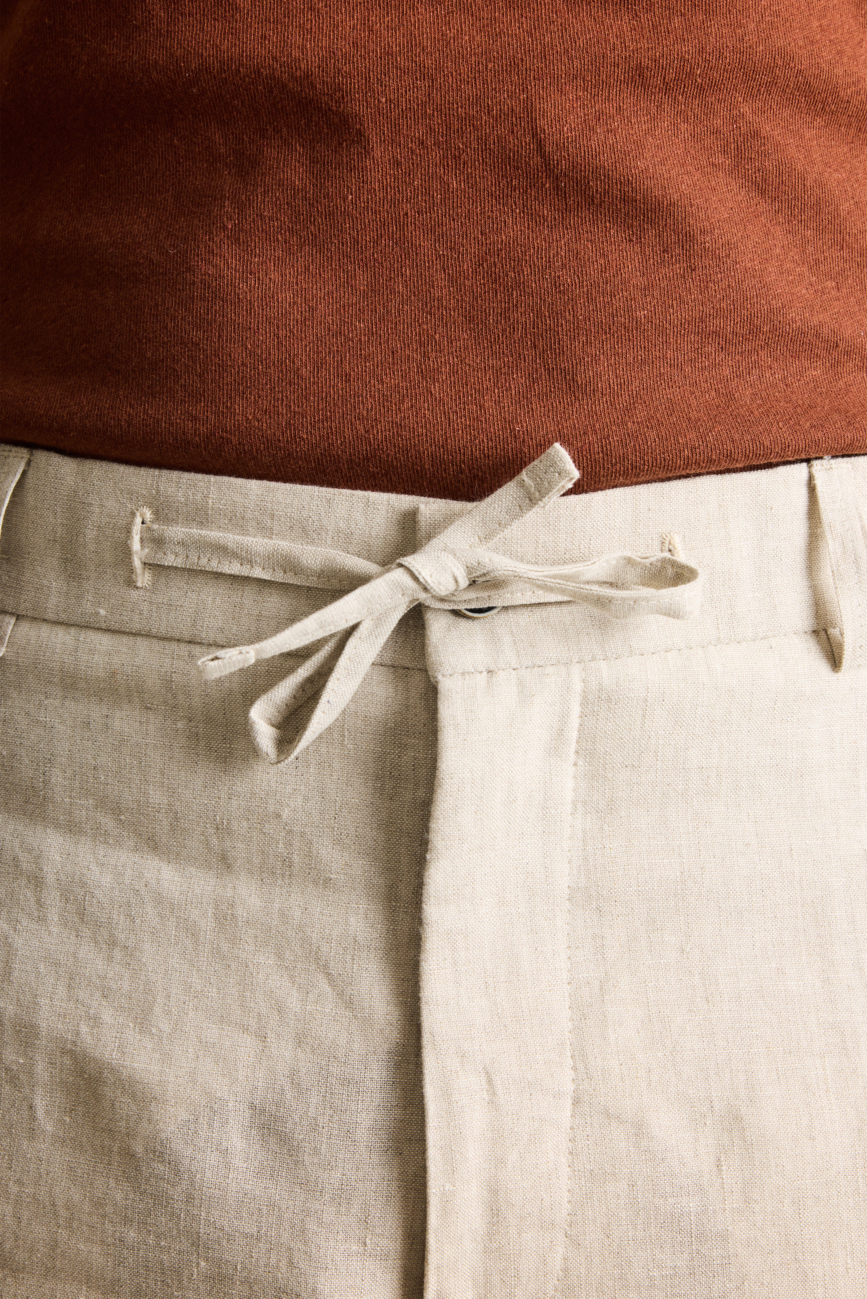 le-pantalon-chinos-homme-cru-pantalon-lin-carotte-l-ger image 2