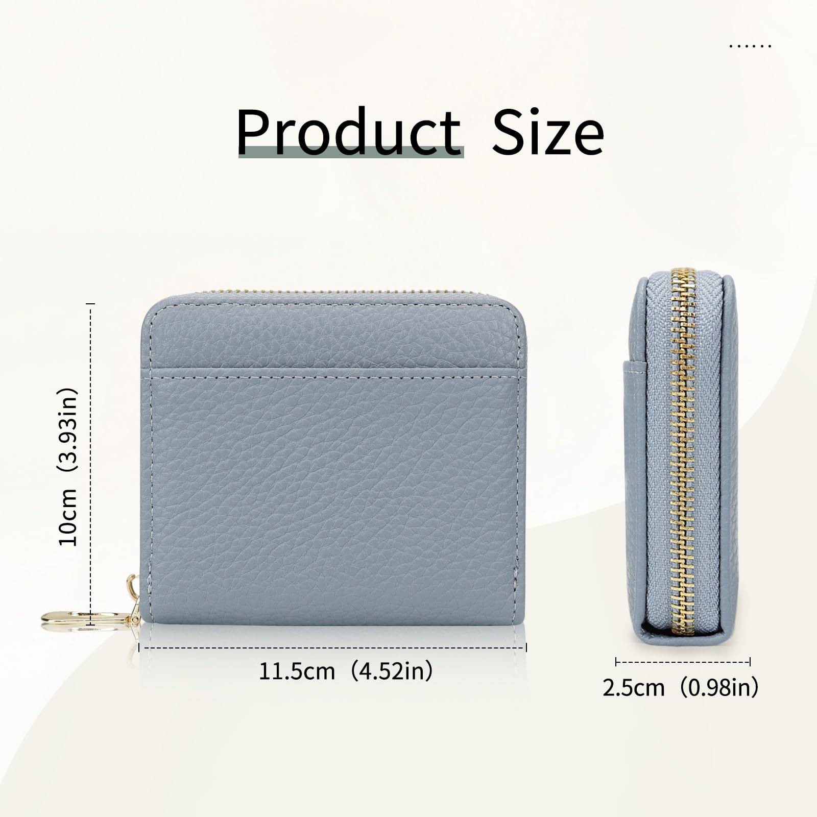 adistylinno-women-s-wallet-petit-portefeuille-bleu-zip-5-cartes image 4