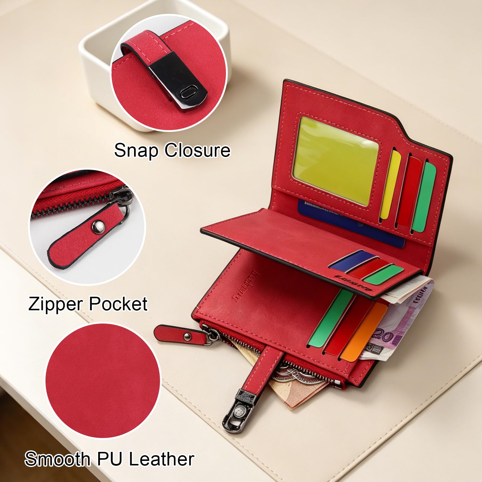 adistylinno-women-s-wallet-portefeuille-femme-rouge-15-cartes image 5