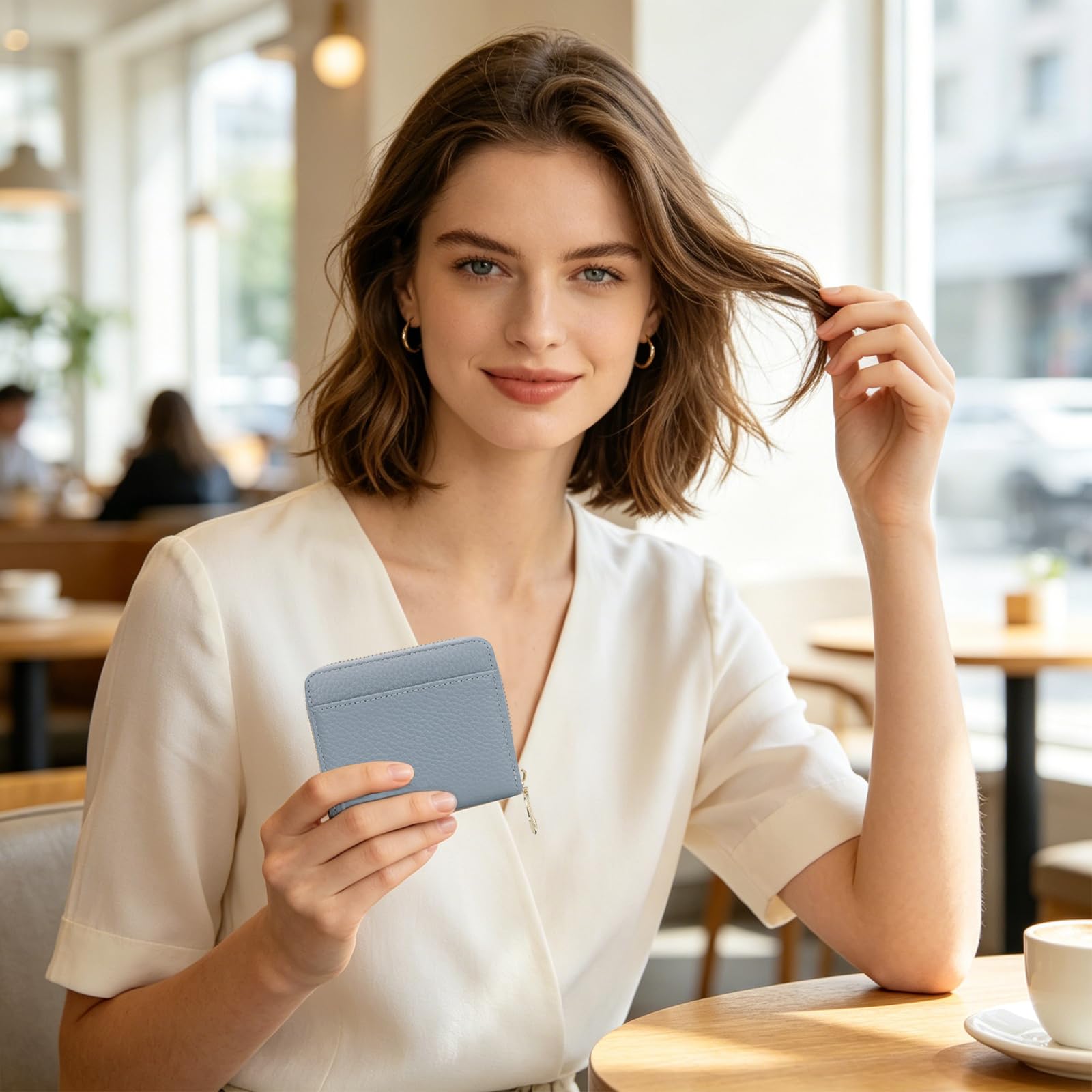 adistylinno-women-s-wallet-petit-portefeuille-bleu-zip-5-cartes image 6