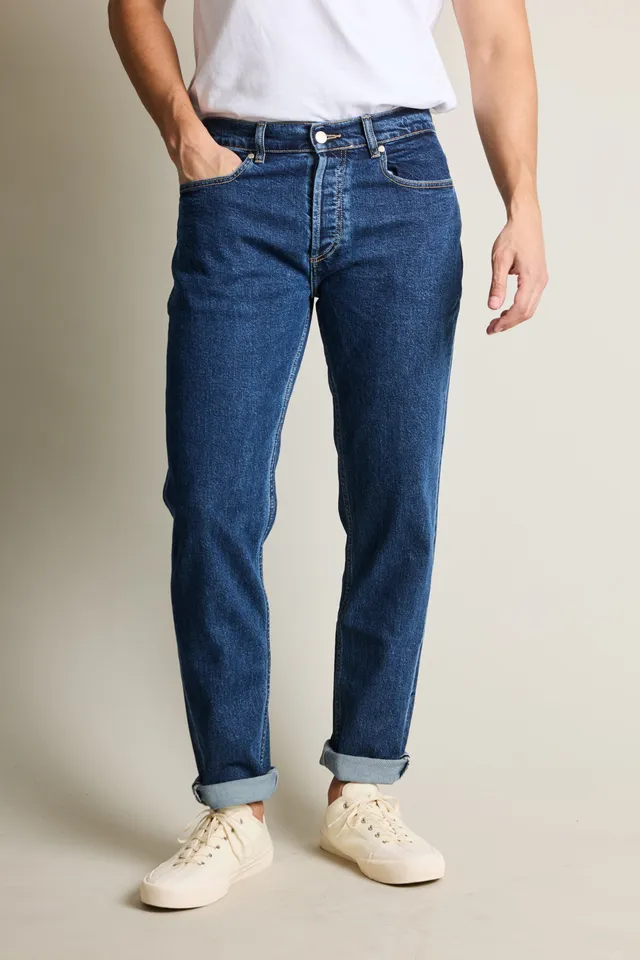 le-pantalon-jeans-homme-jean-bleu-stone-semi-slim-12-oz image 1