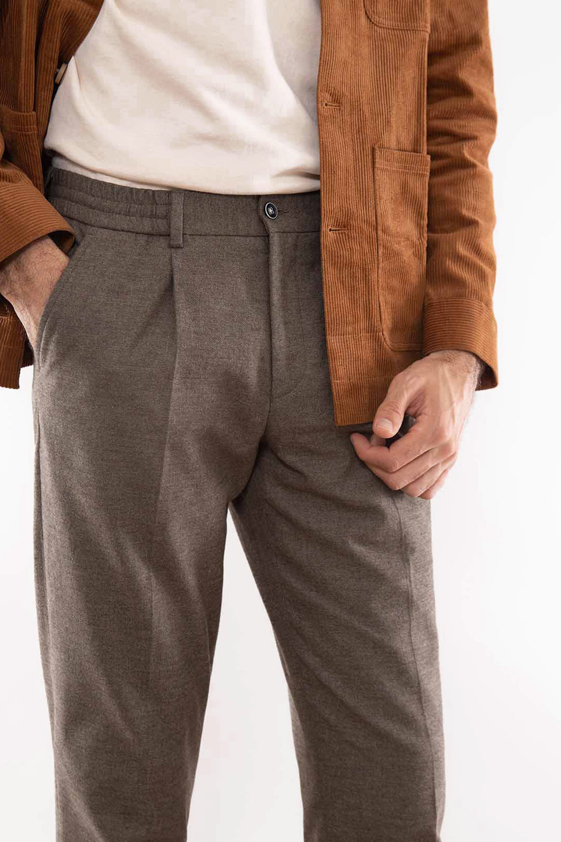le-pantalon-pantalon-chaud-beige-homme-flanelle image 2