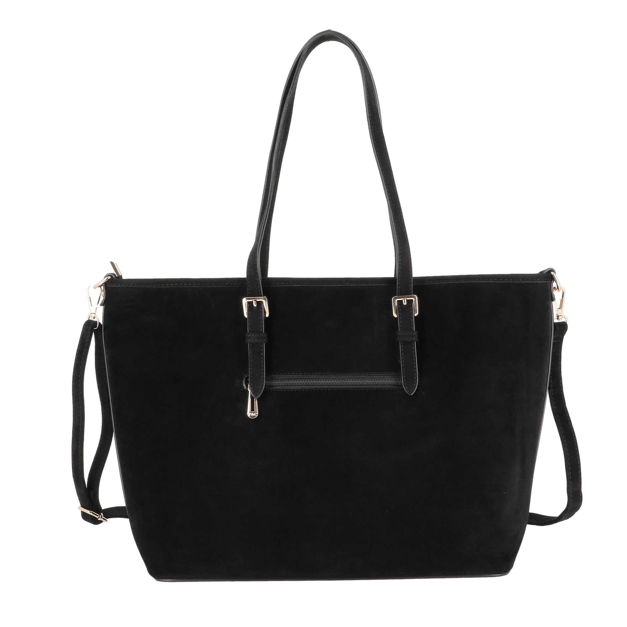flora-co-cabas-grand-sac-shopping-noir-effet-daim-a4 image 5