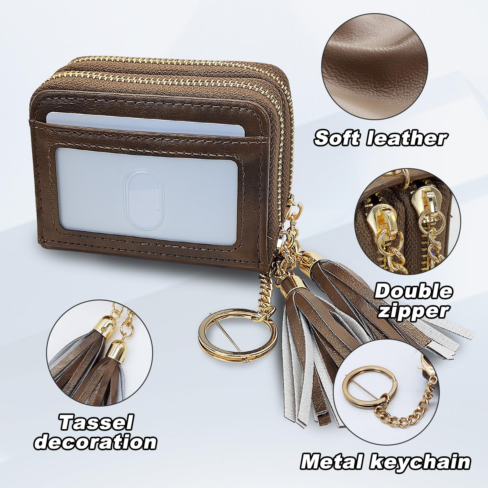 adistylinno-card-wallet-porte-cartes-femme-rouge-double-zip image 4
