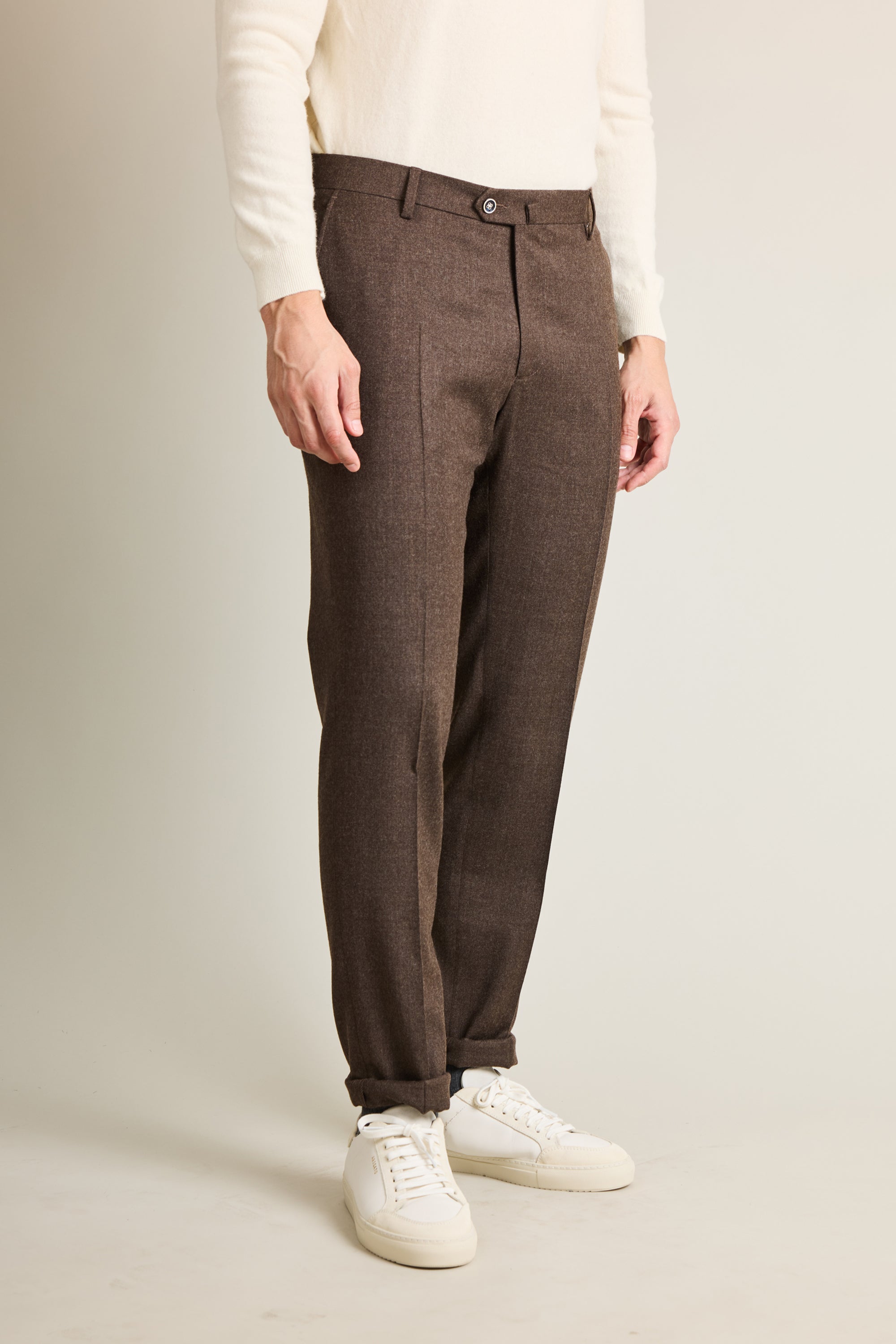 le-pantalon-flanelle-stretch-marron-pantalon-laine-m-rinos image 4