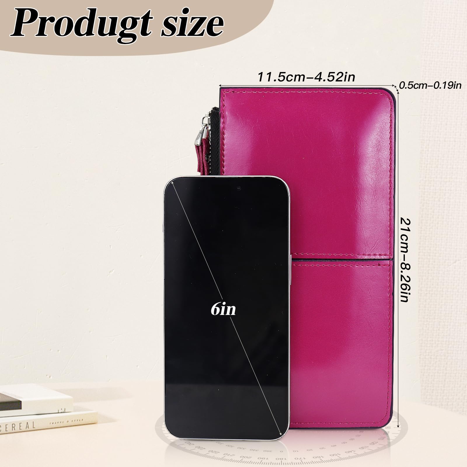adistylinno-women-s-wallet-portefeuille-long-rose-dragonne image 4
