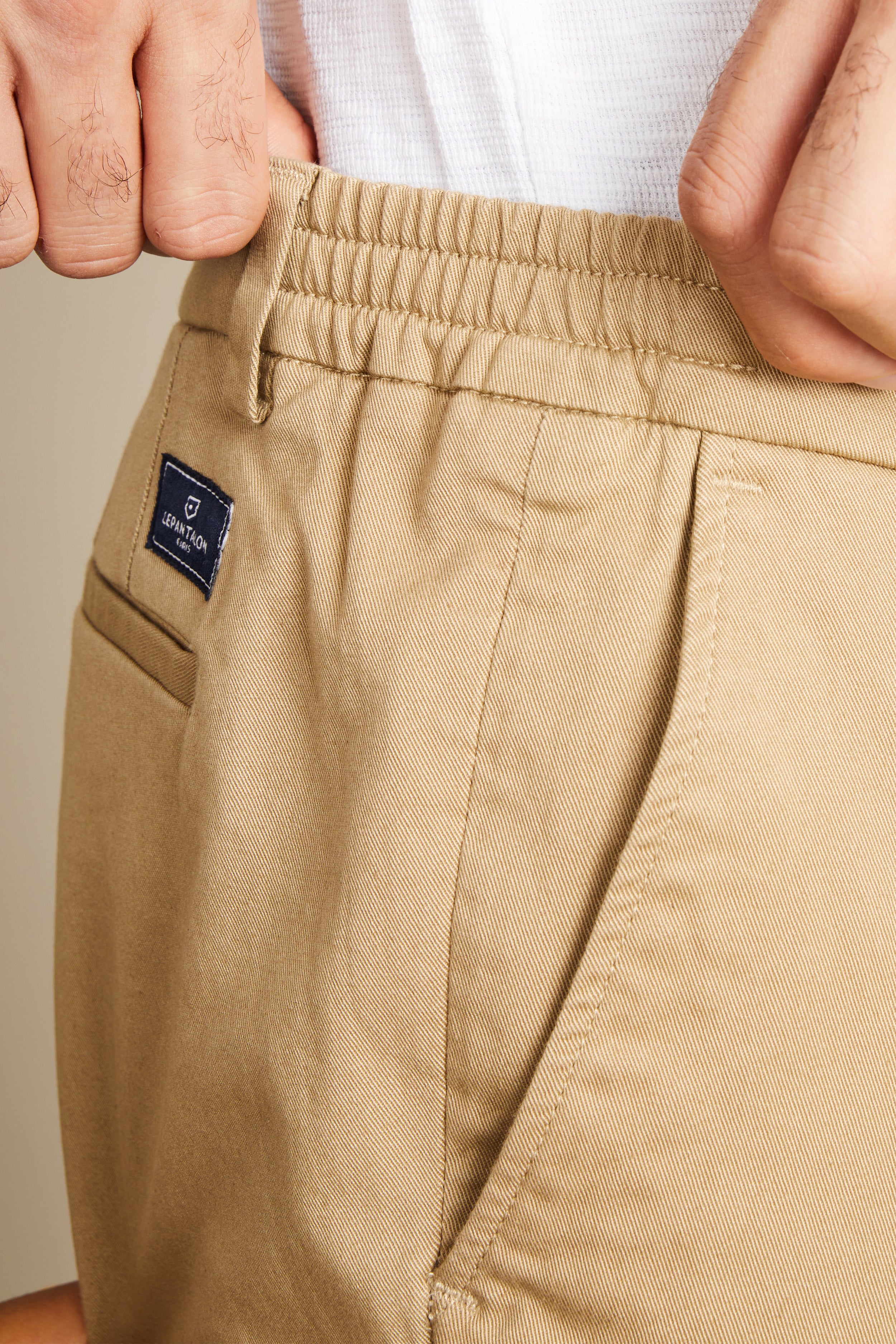 le-pantalon-chinos-homme-fm-lpce-2-chino-beige-easy-coton image 2