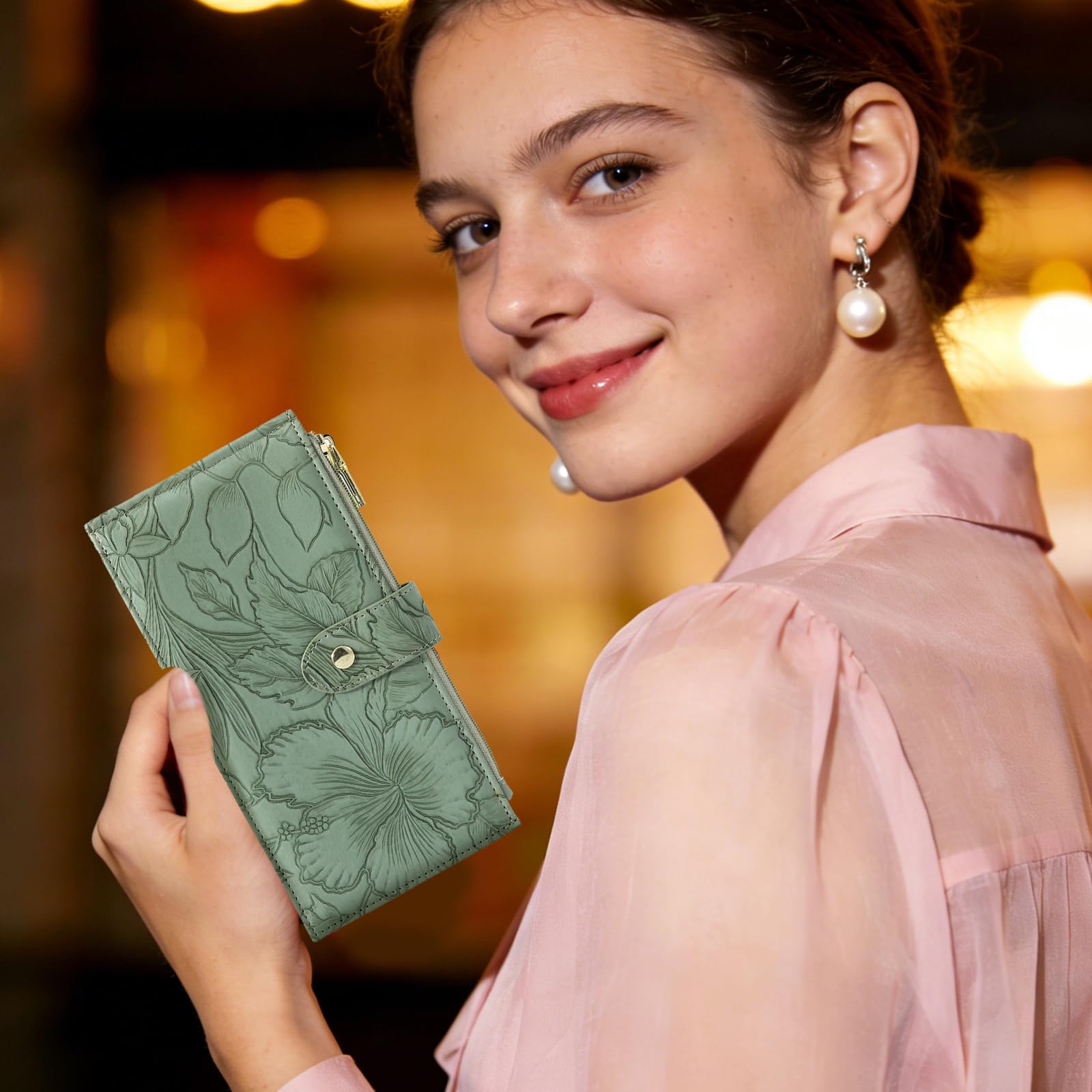 adistylinno-women-s-wallet-portefeuille-femme-vert-rfid-grande-capacit image 7
