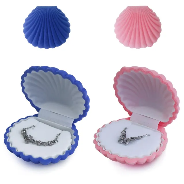 adistylinno-jewelry-box-bo-te-coquillage-rose-bleu-lot-2 image 1