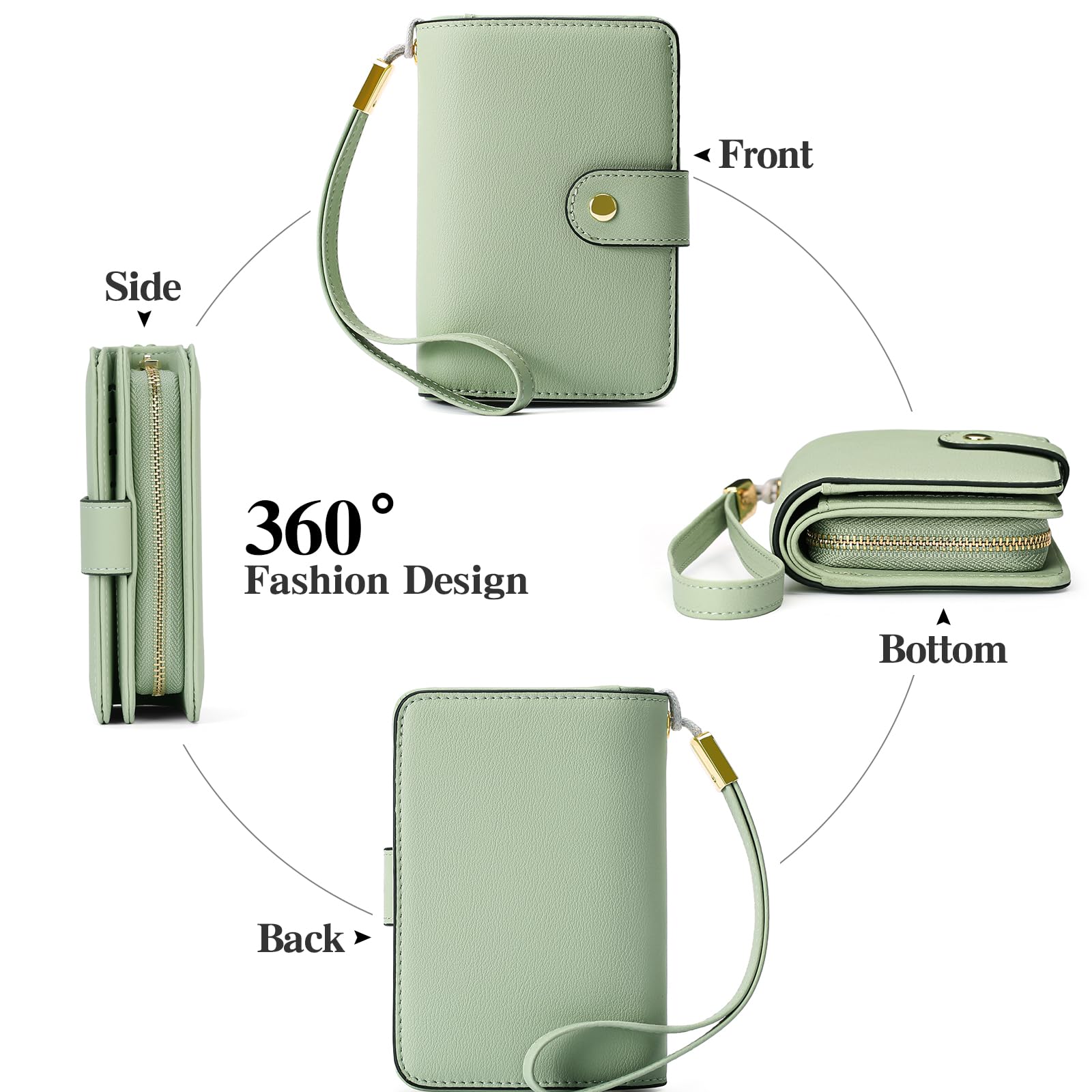 gaekeao-women-s-small-wallet-portefeuille-petit-vert-rfid image 4