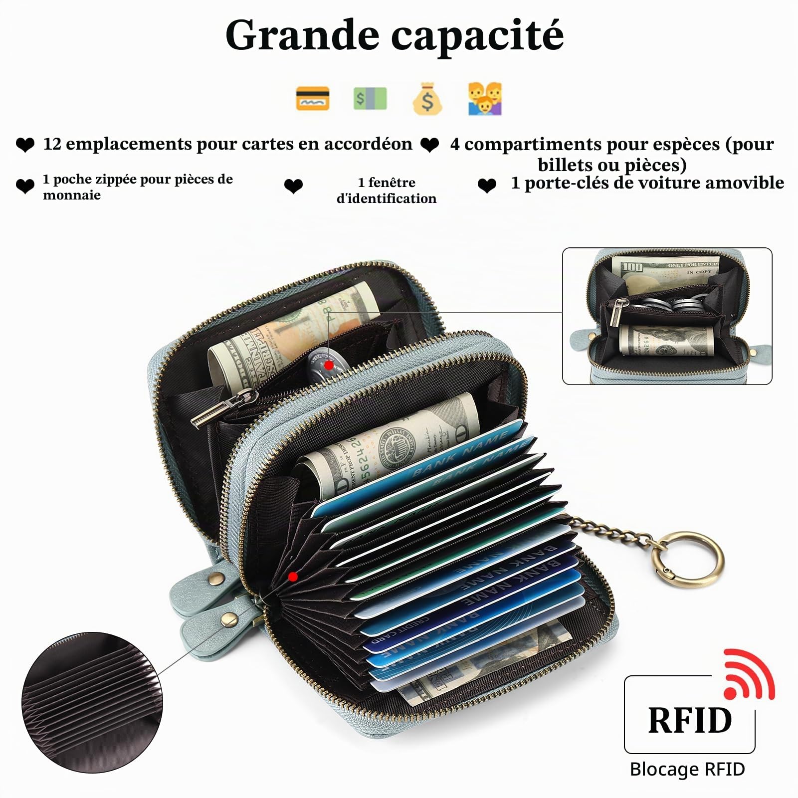 gaekeao-women-s-small-wallet-portefeuille-petit-femme-rfid image 2