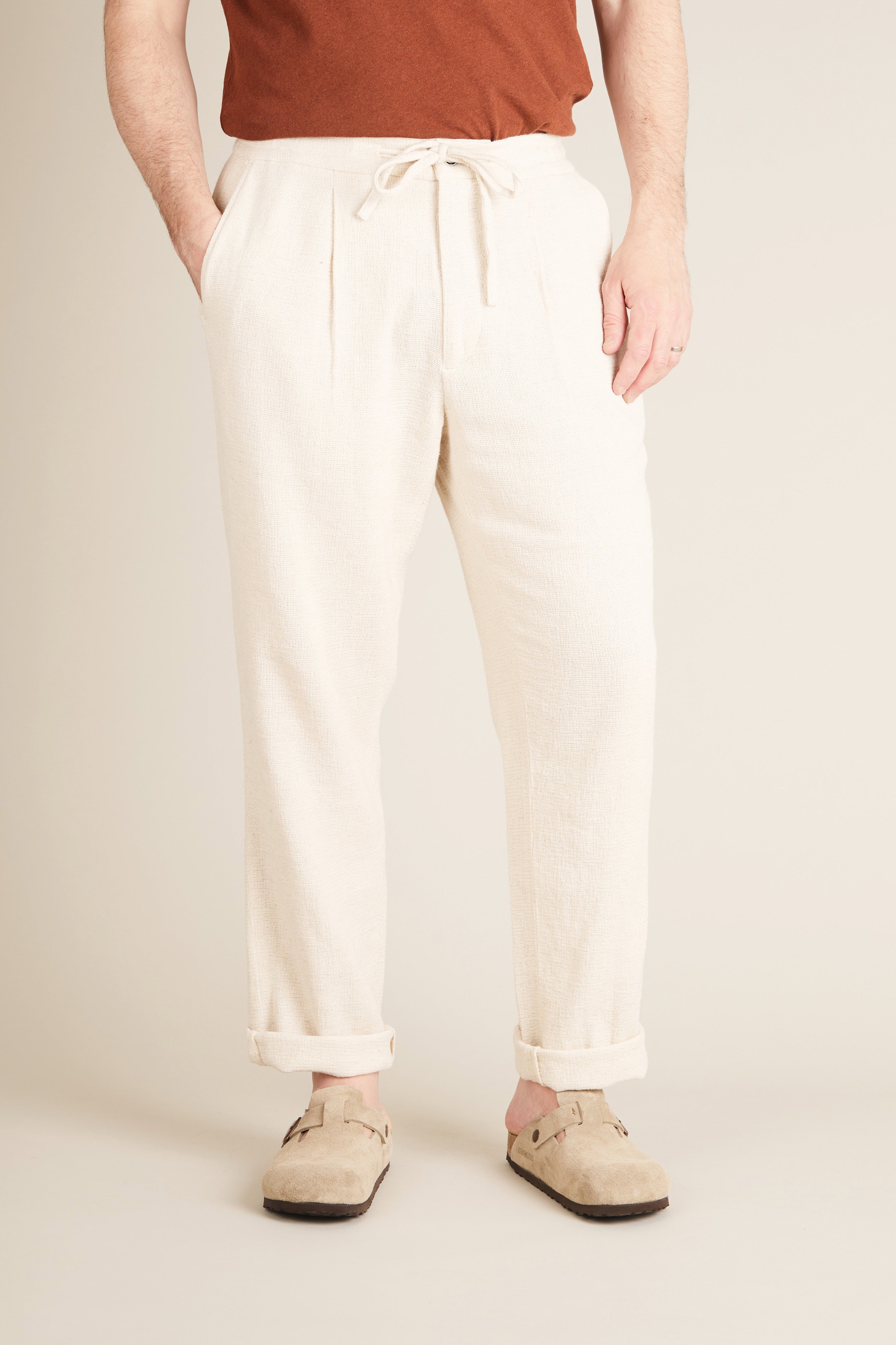 le-pantalon-jogpant-pantalon-jogging-cru-coton-lin-taille-42 image 1