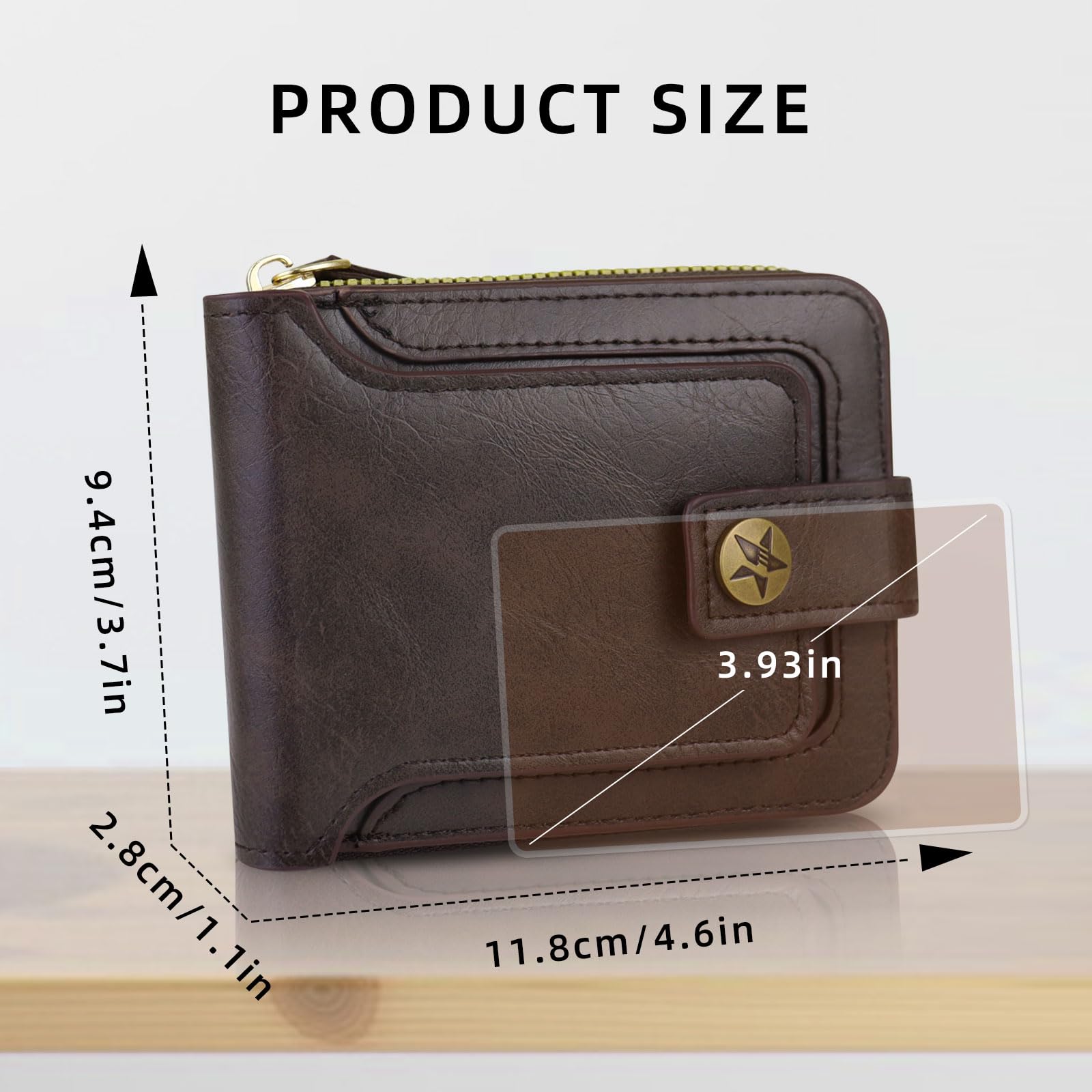 adistylinno-men-s-wallet-portefeuille-homme-marron-fonc-zip-8-cartes image 2