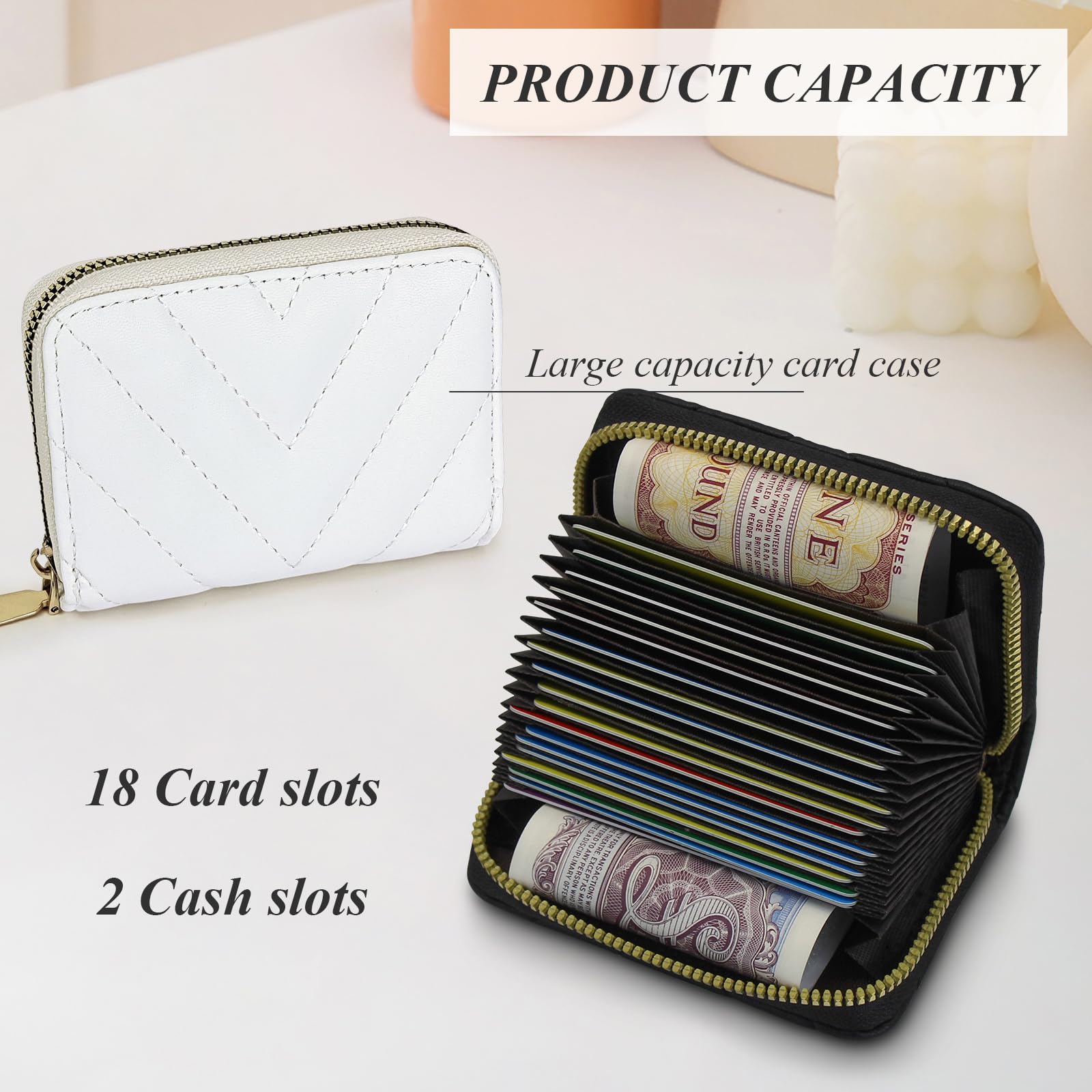 adistylinno-card-wallet-porte-cartes-blanc-18-cartes-zipp image 2