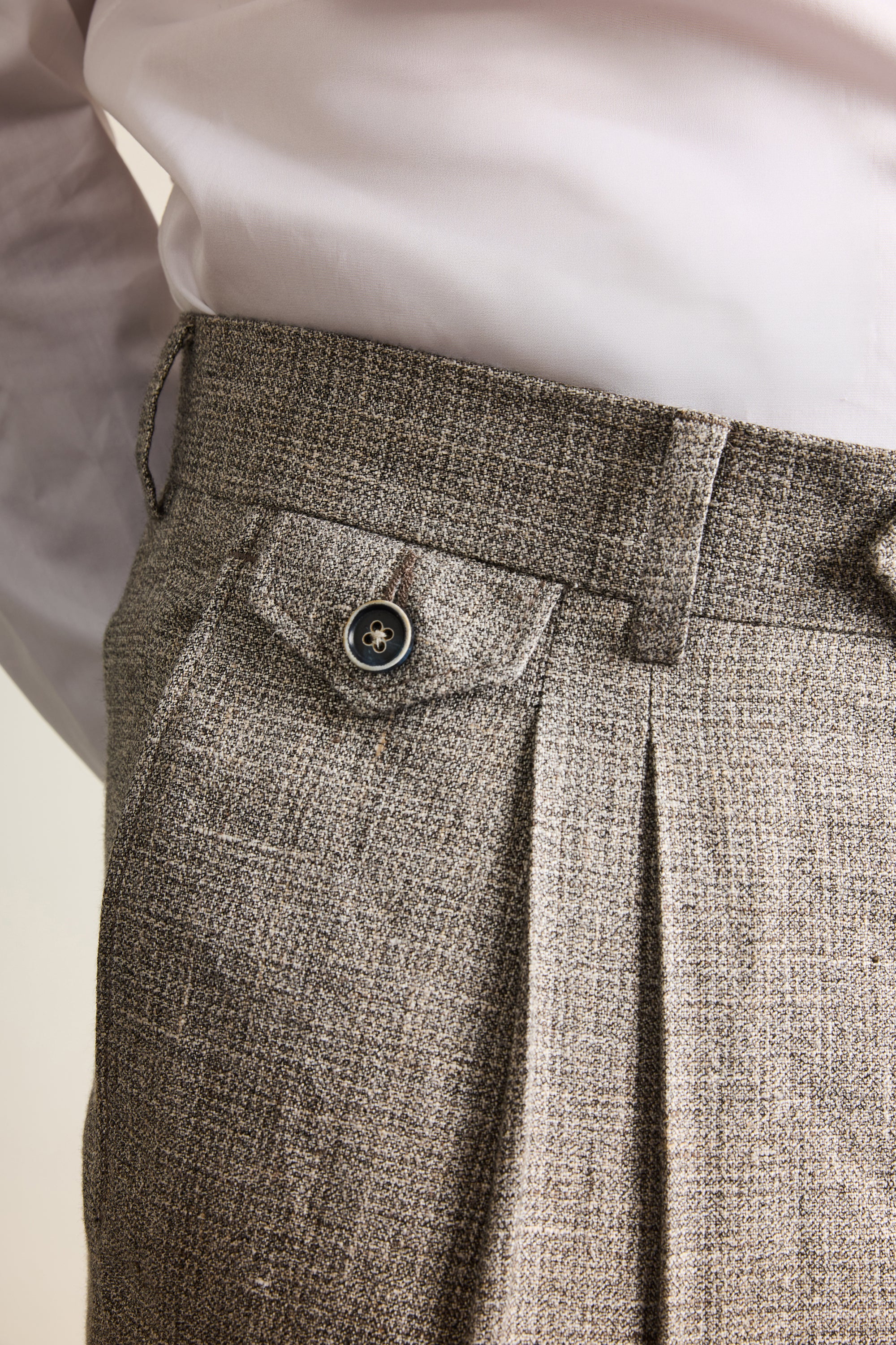 le-pantalon-pantalons-pinces-pantalon-lin-homme-pied-de-puce image 3