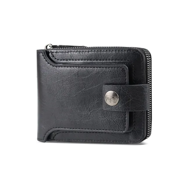 adistylinno-men-s-wallet-portefeuille-homme-noir-vintage-zip image 1
