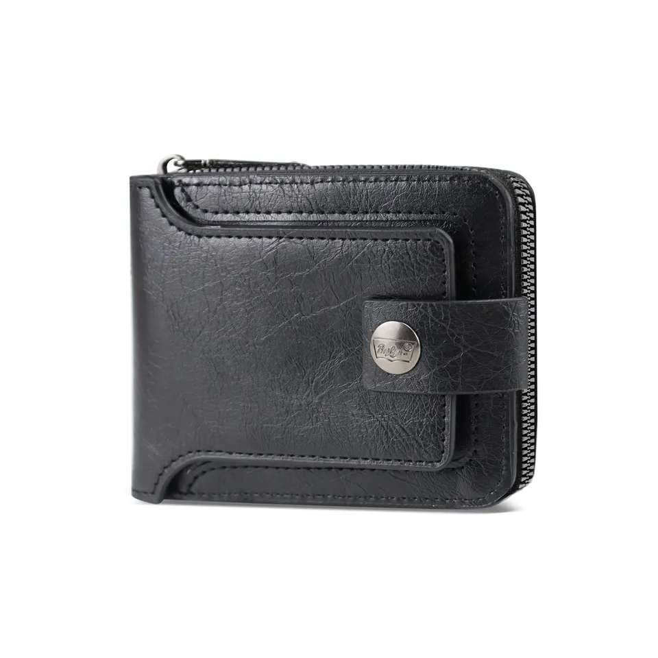 adistylinno-men-s-wallet-portefeuille-homme-noir-vintage-zip image 1