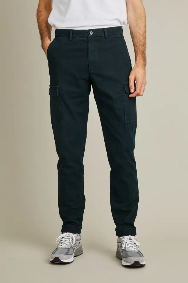 le-pantalon-fm-lpcar-4-cargo-vert-coupe-carotte-stretch image 1