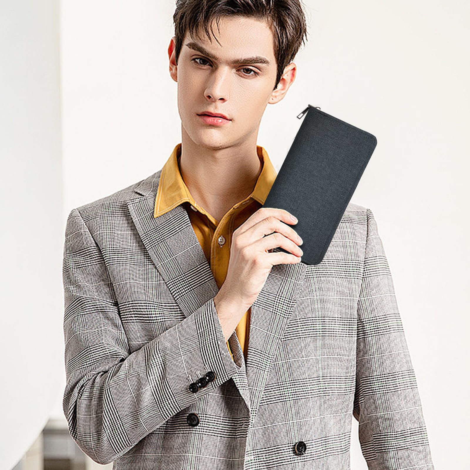adistylinno-men-s-wallet-portefeuille-homme-toile-long-noir image 6