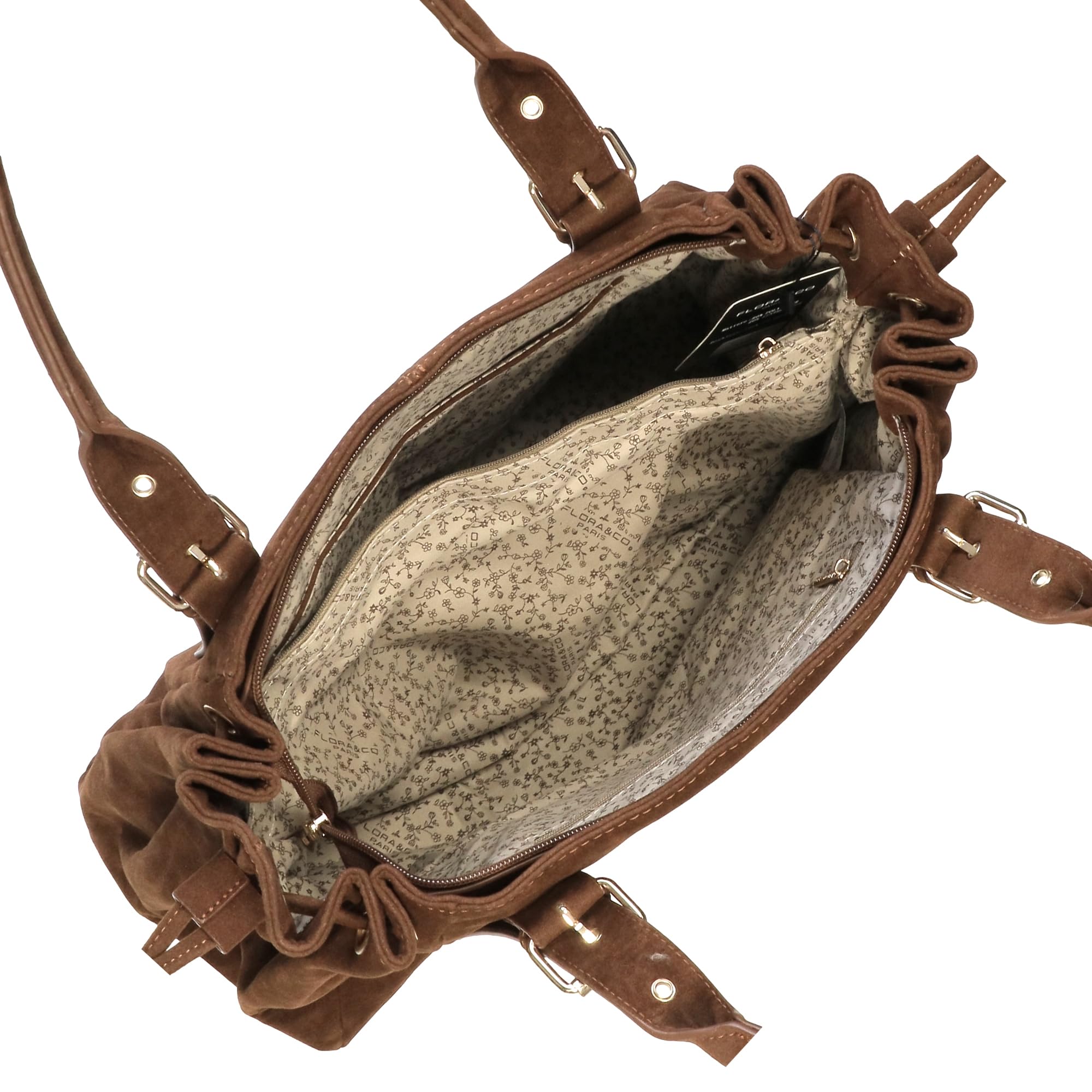 flora-co-sac-cabas-bowling-camel-daim-fourre-tout-a4 image 4