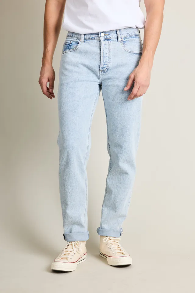 le-pantalon-jeans-jean-bleu-bleached-semi-slim-stretch image 1
