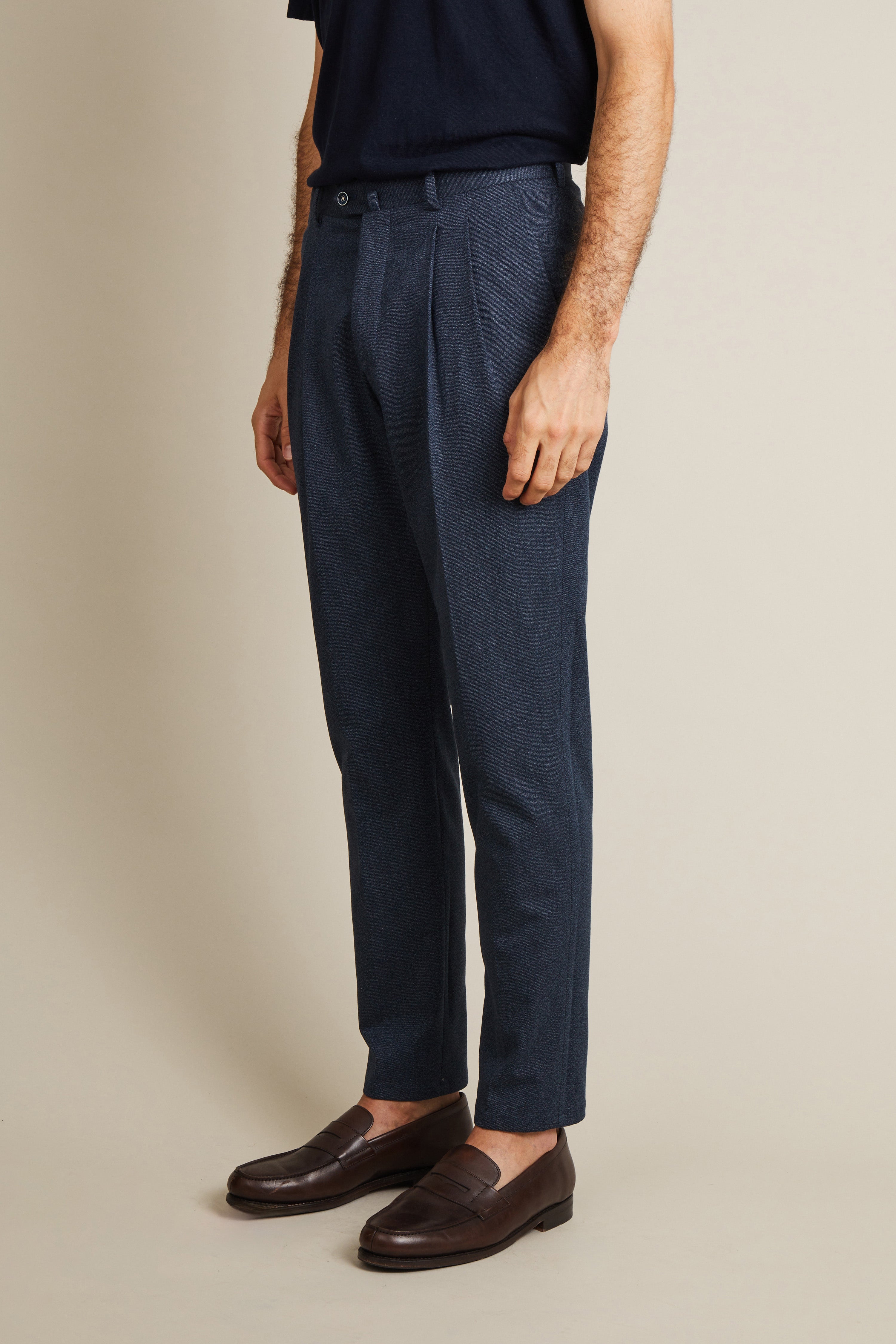 le-pantalon-double-pinces-pantalon-flanelle-bleu-whipcord-taille-42 image 6