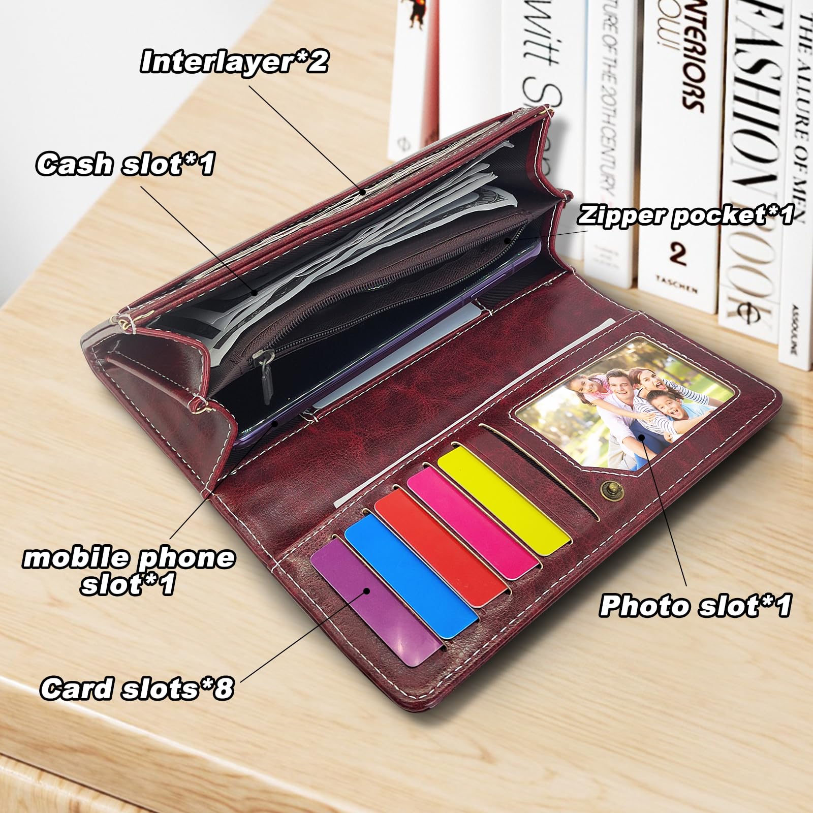 adistylinno-women-s-wallet-portefeuille-long-femme-pression-vintage image 2
