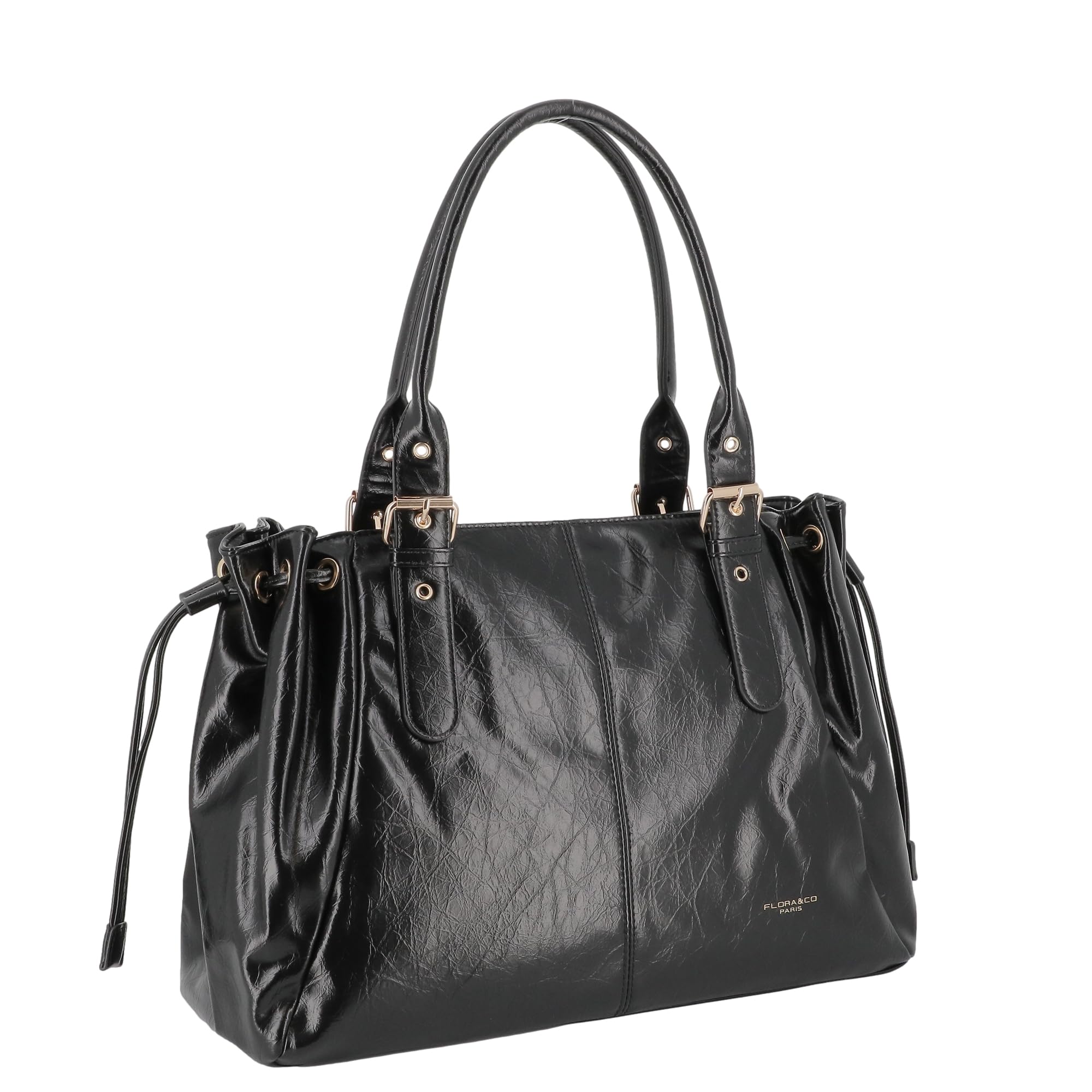flora-co-sac-cabas-bowling-noir-lisse-fourre-tout-a4 image 3