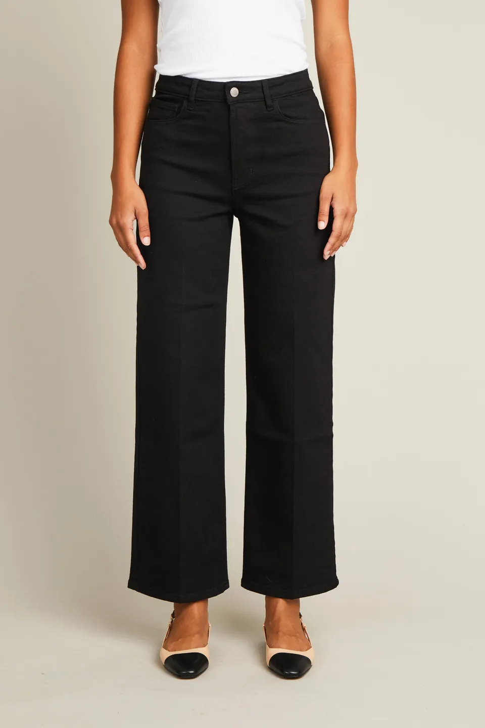 le-pantalon-flare-fm-lpwd-26-jean-noir-coton-stretch image 1