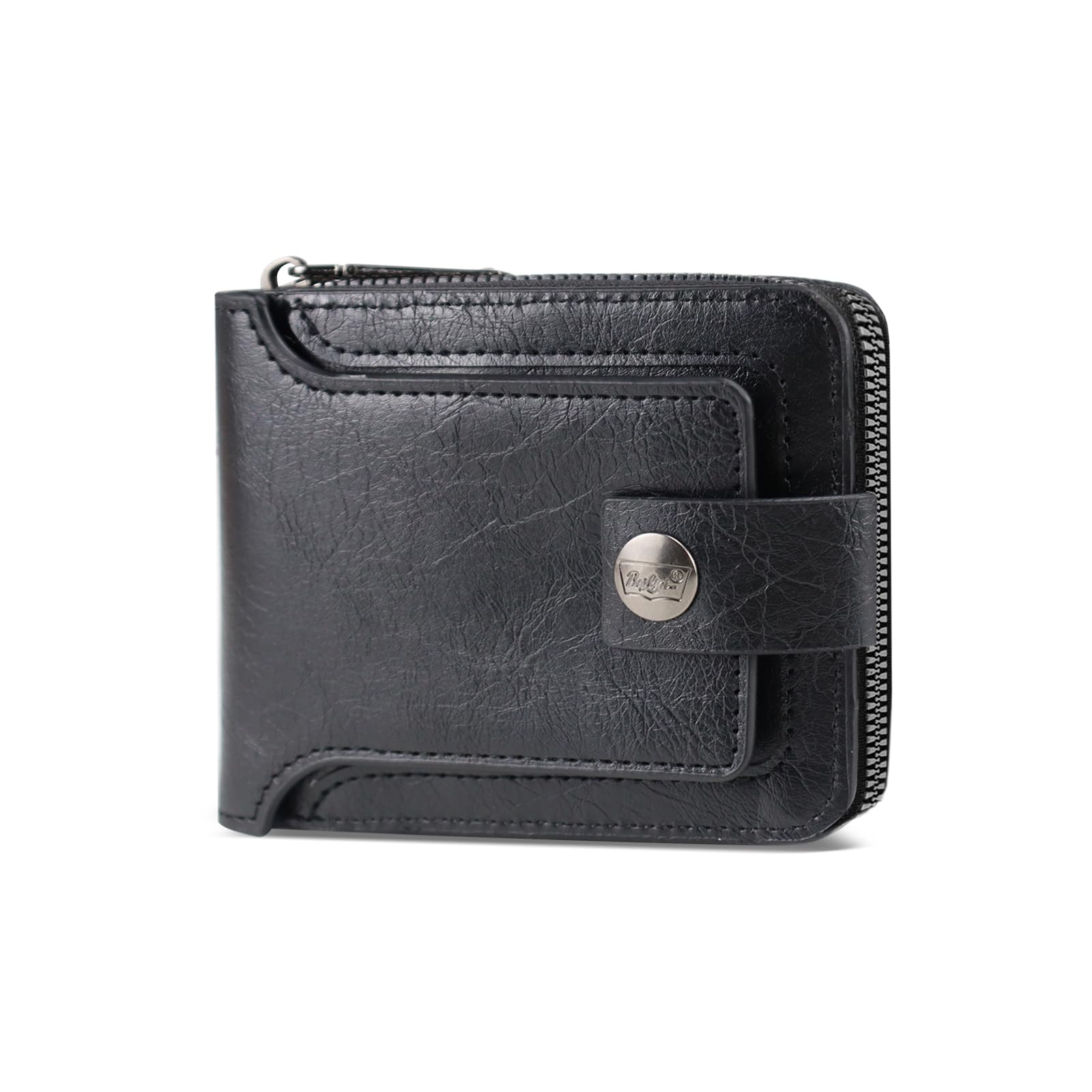 adistylinno-men-s-wallet-portefeuille-homme-noir-vintage-zip image 1