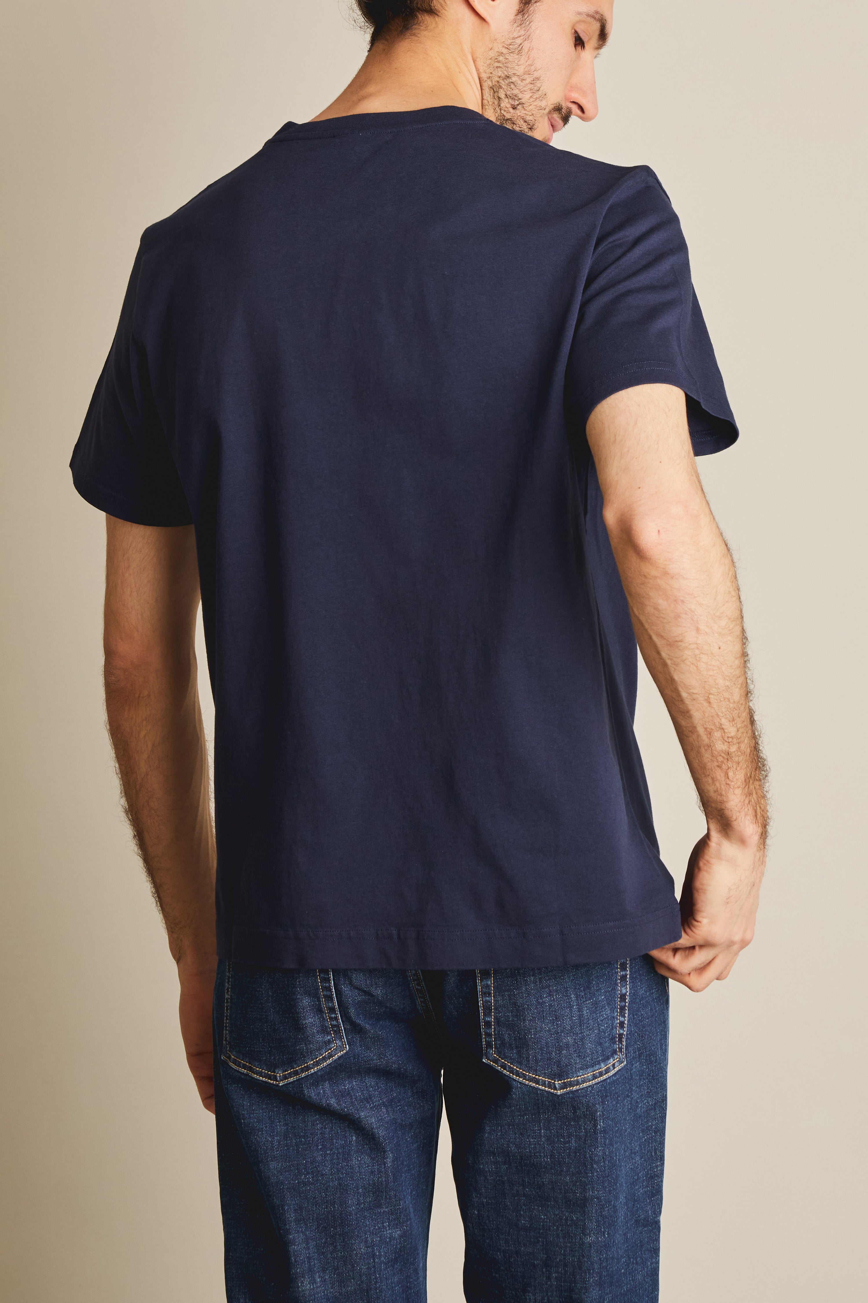 le-pantalon-t-shirts-homme-fm-lpts-1-tee-shirt-bleu-marine-bio image 6