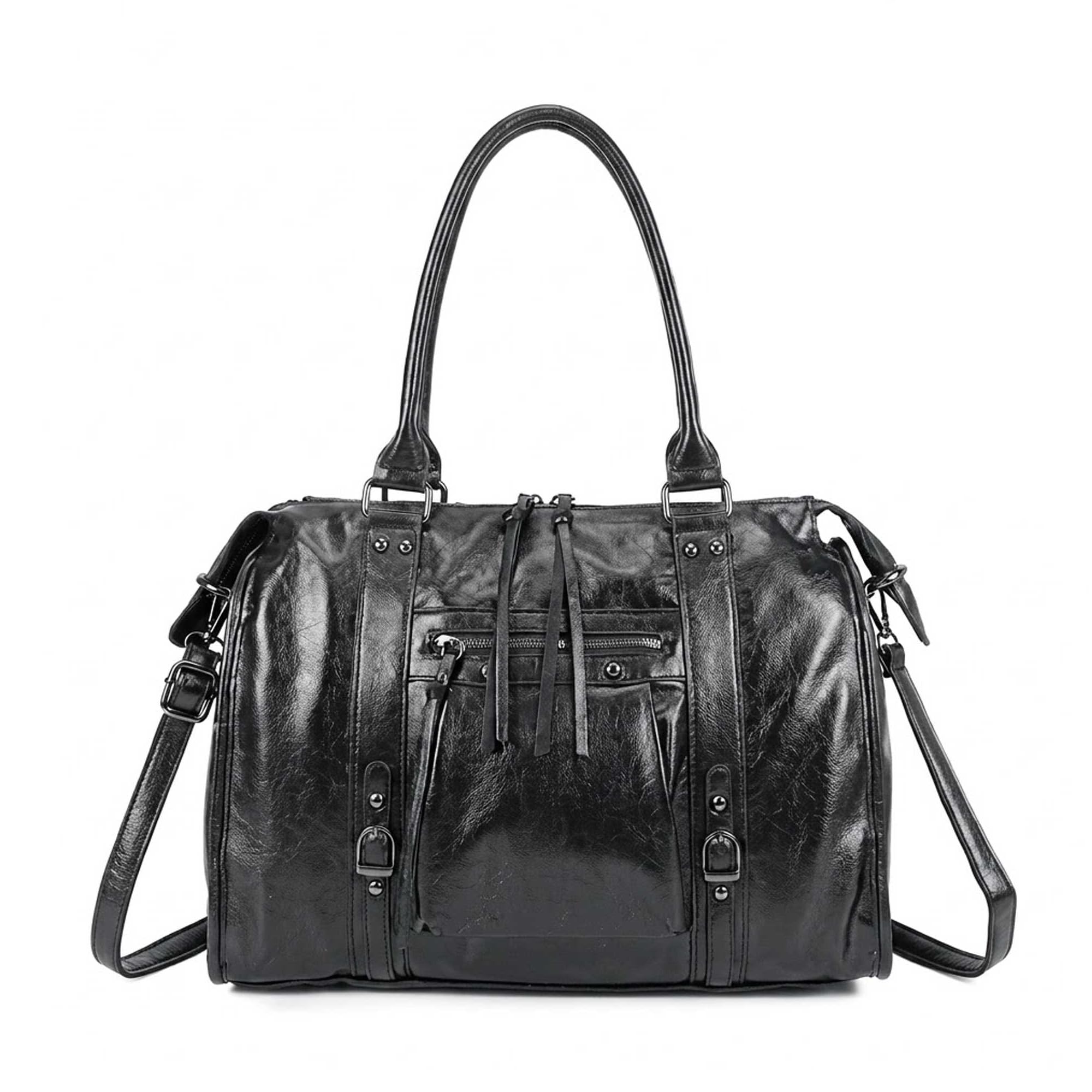 double-tree-sac-main-bowling-cabas-noir-a4-similicuir image 1