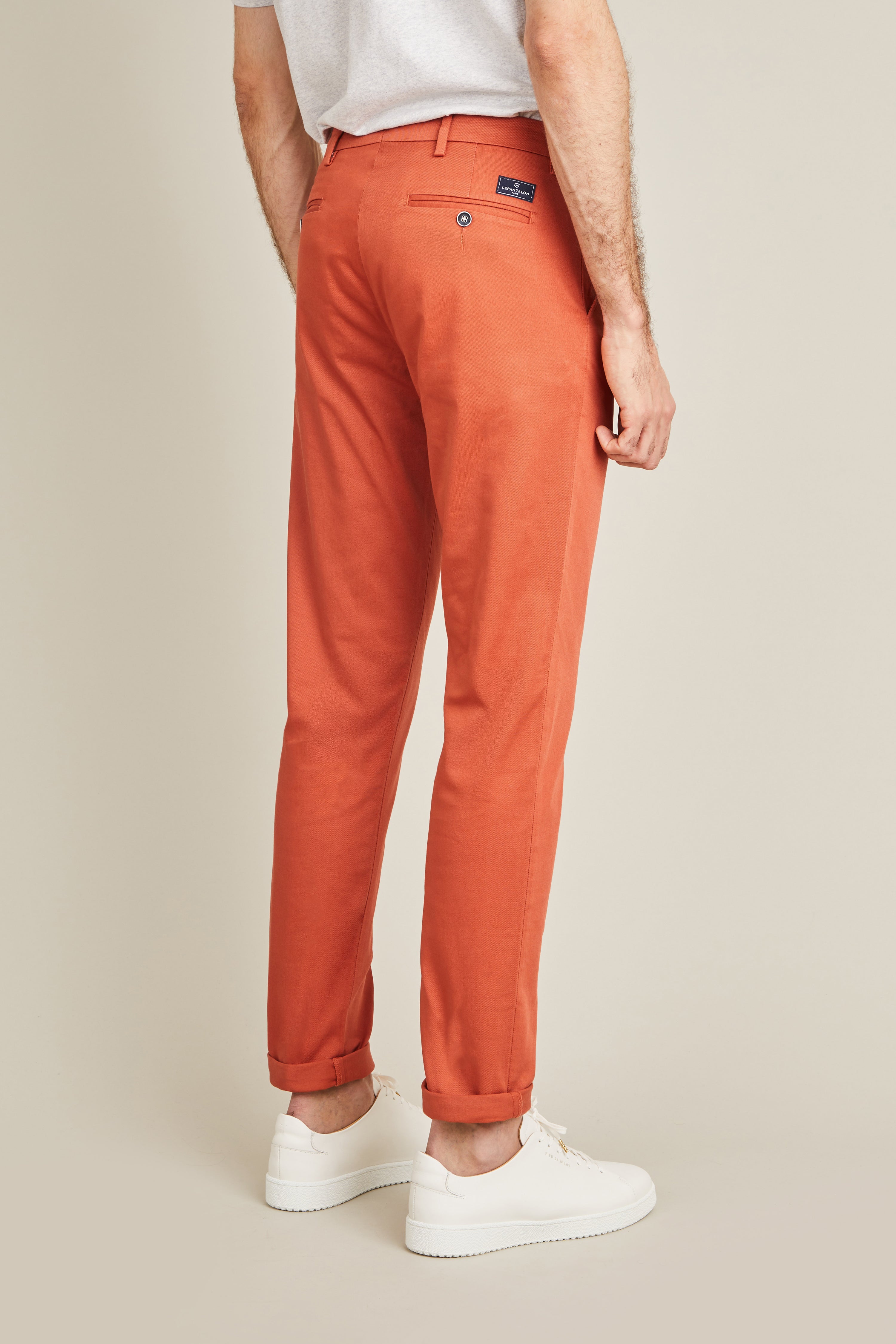 le-pantalon-chinos-homme-chino-tomette-coton-semi-slim-orange image 4