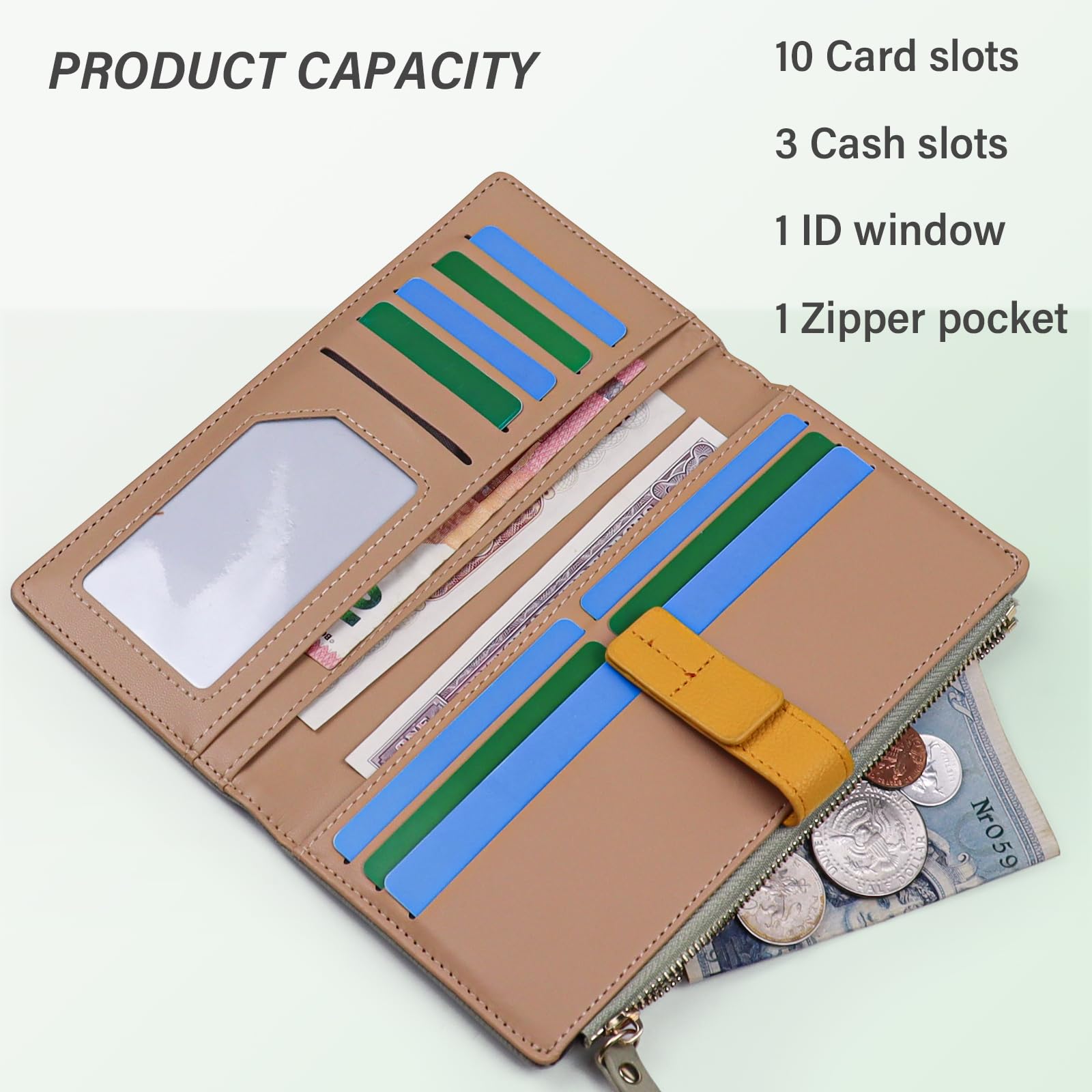 adistylinno-women-s-wallet-portefeuille-long-vert-cuir image 2