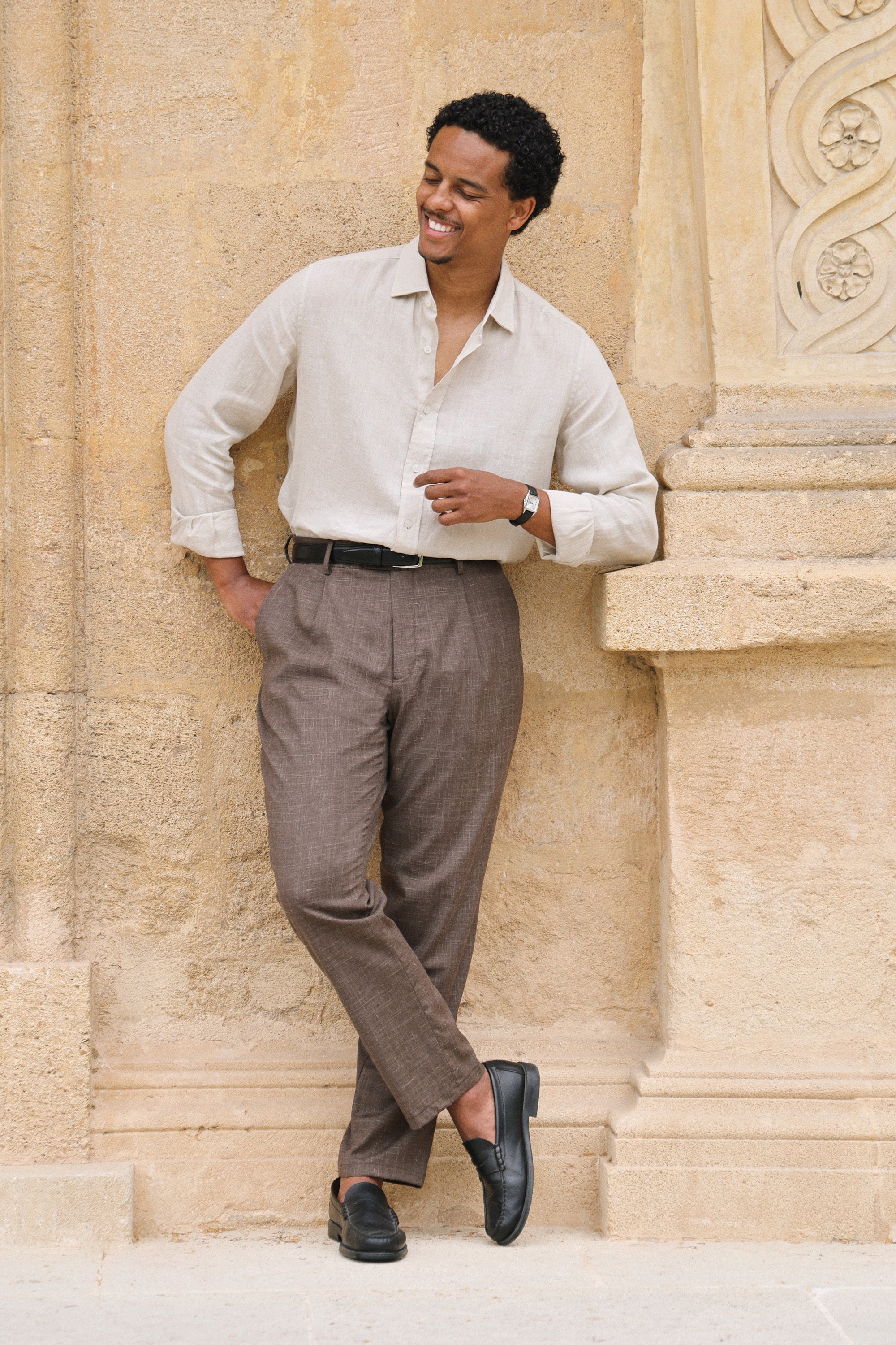 le-pantalon-pantalons-pinces-homme-fm-lpp-13-pantalon-marron-l-ger image 8