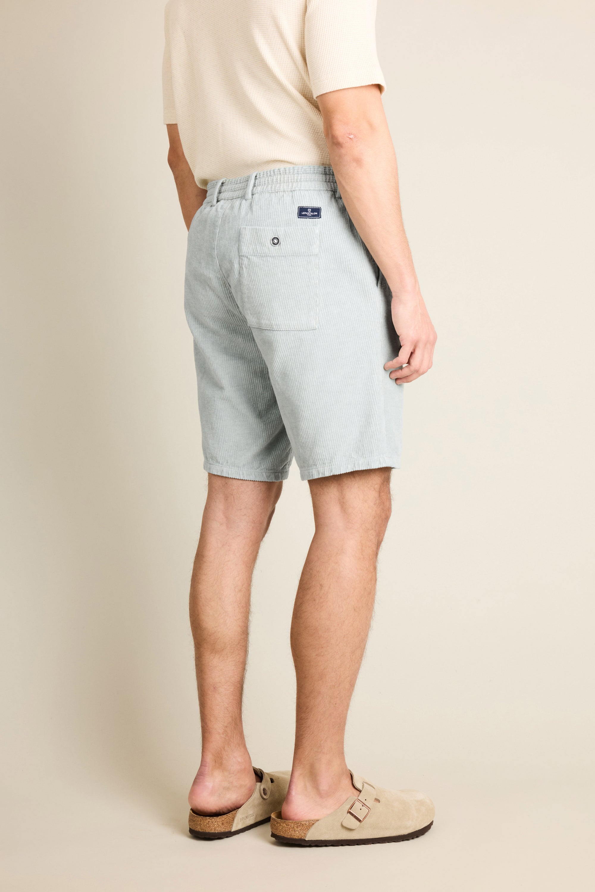 le-pantalon-bermuda-velours-bleu-clair-short-coton-lin image 6