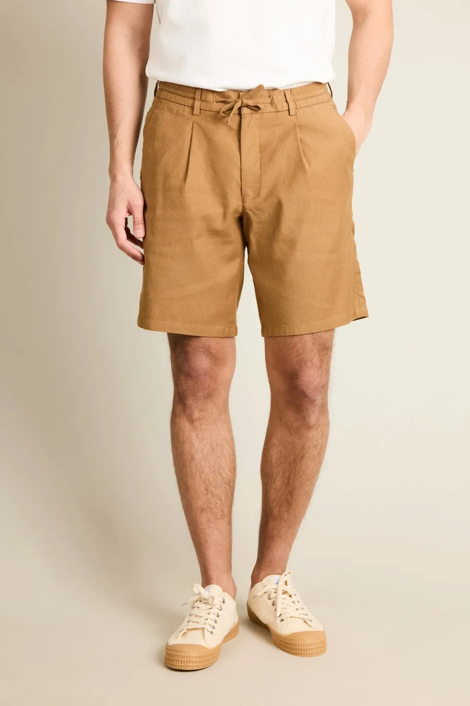 le-pantalon-bermudas-fm-lpbcl-5-short-caramel-lin-coton image 1