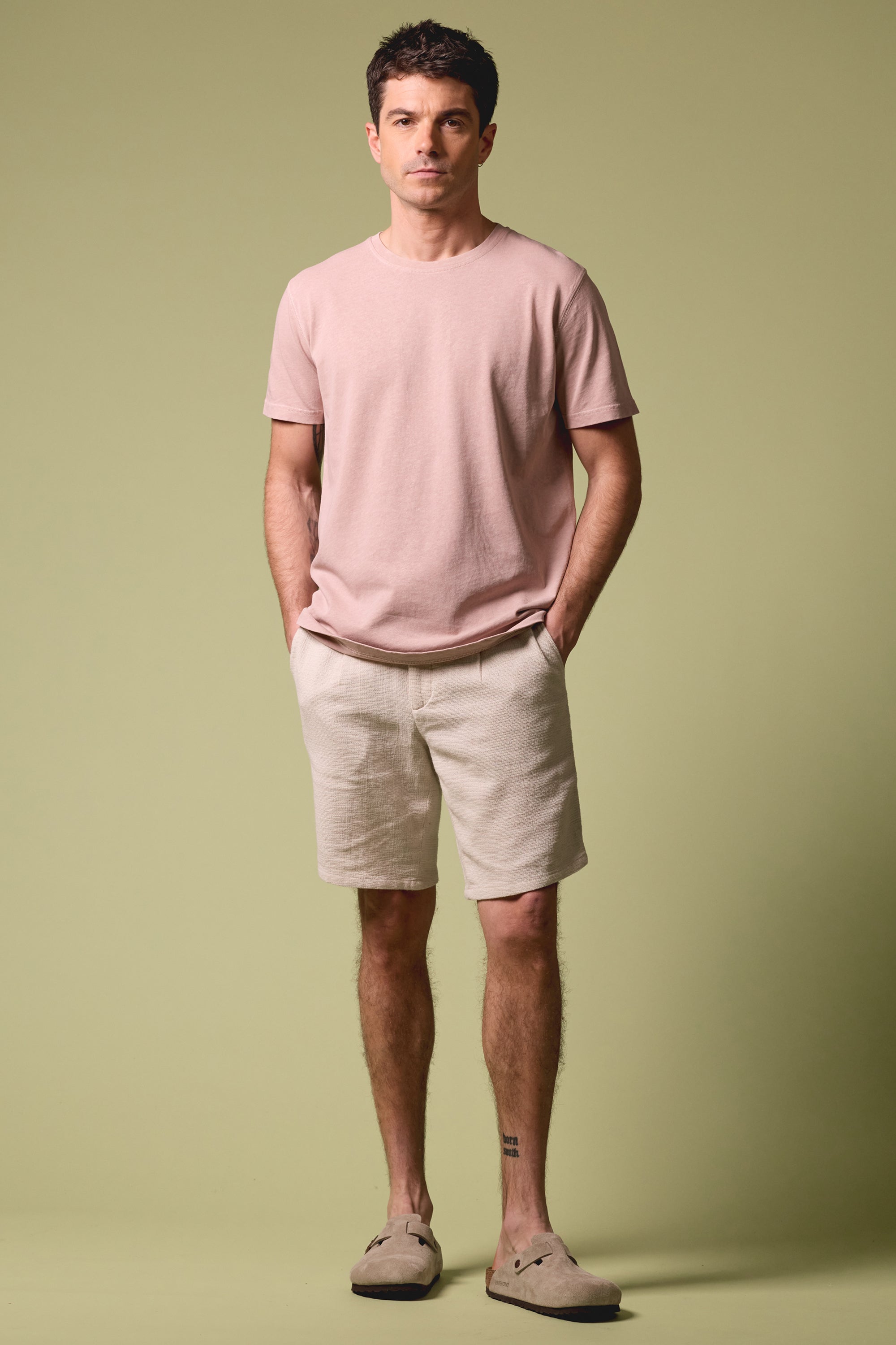 le-pantalon-tee-shirt-coton-lin-vieux-rose-t-shirt-col-rond image 6