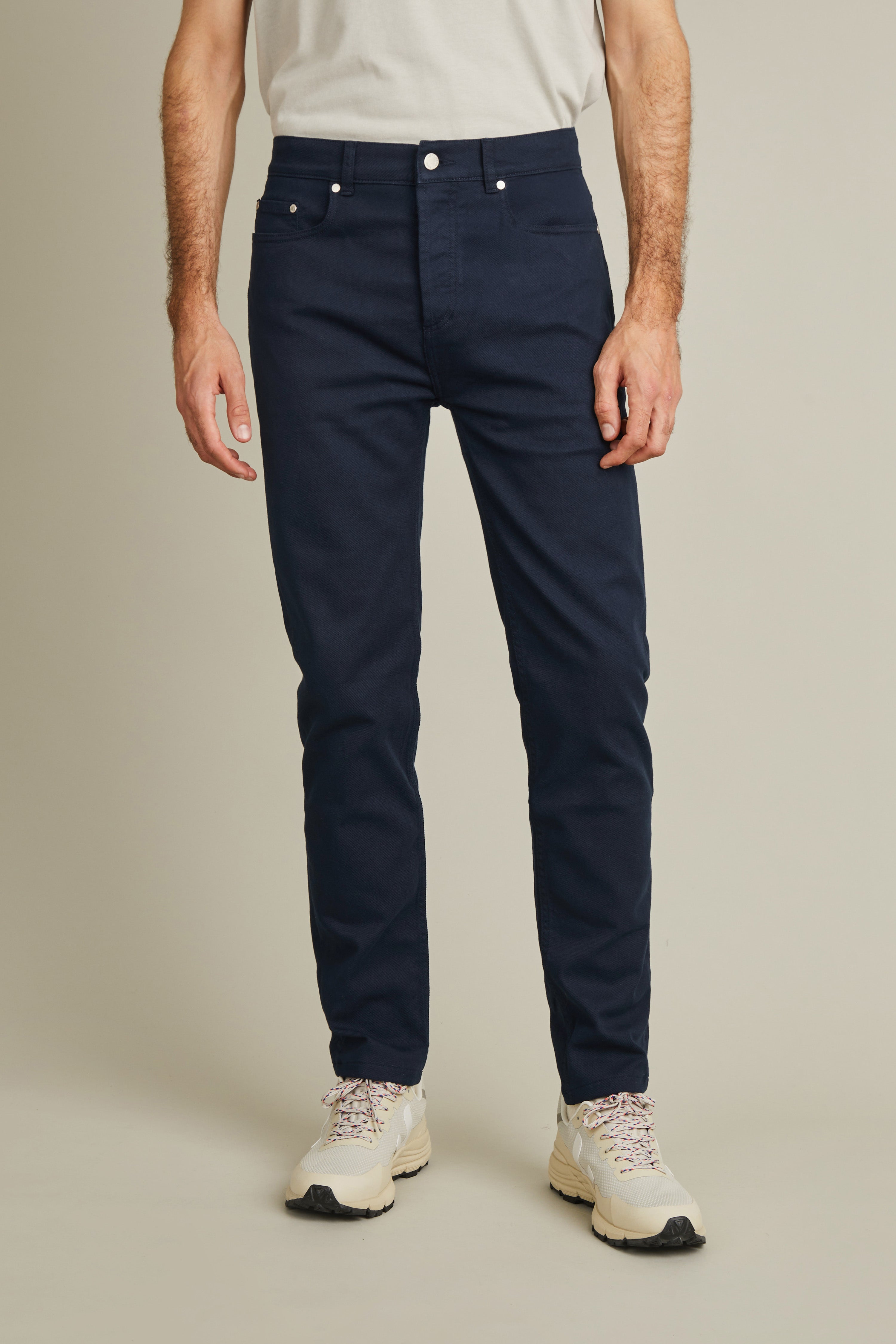 le-pantalon-jeans-homme-bleu-marine-jean-semi-slim-coton image 1
