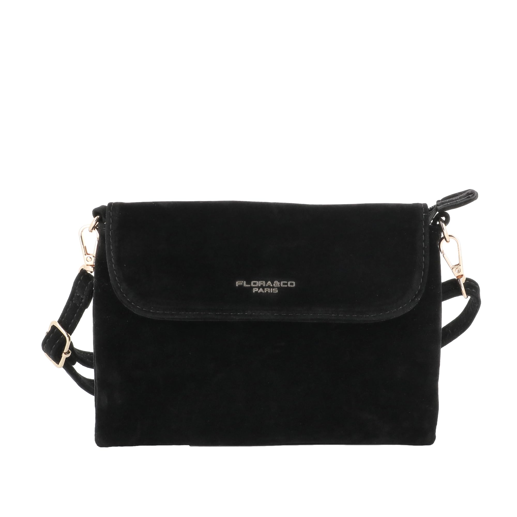 flora-co-bandouli-res-mini-sac-bandouli-re-noir-effet-daim image 1