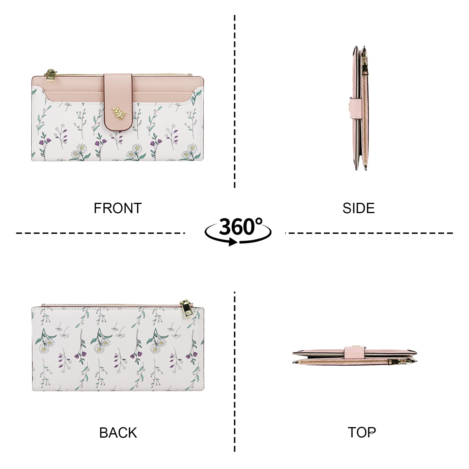 adistylinno-women-s-wallet-portefeuille-femme-rose-11-cartes image 4